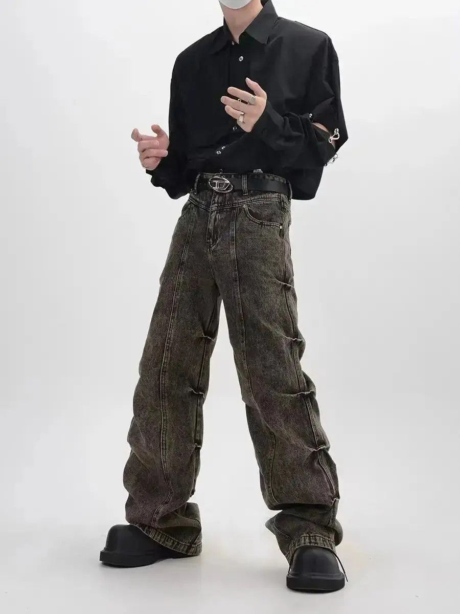 Japanese Brand Vintage washed distressed micro-flared high-waisted jeans Size US 34 / EU 50 - 4 Thumbnail