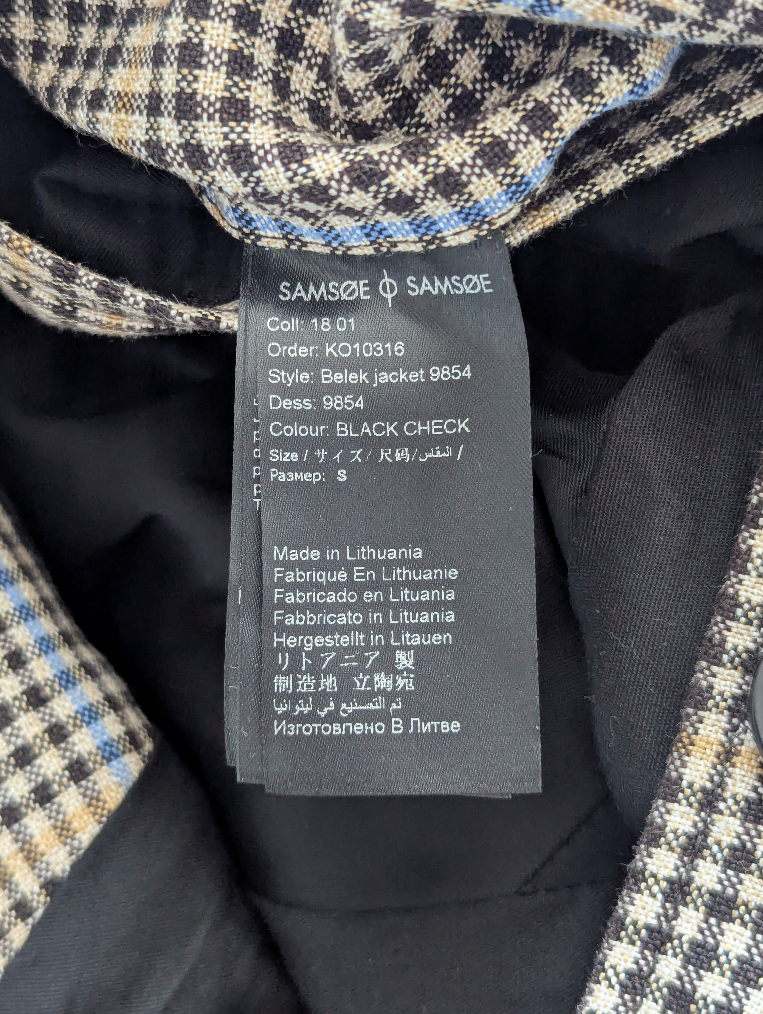 Samsoe Samsoe Samsoe Samsoe Belek Jacket Black Check Havana Fabric Luxury Size US S / EU 44-46 / 1 - 11 Thumbnail
