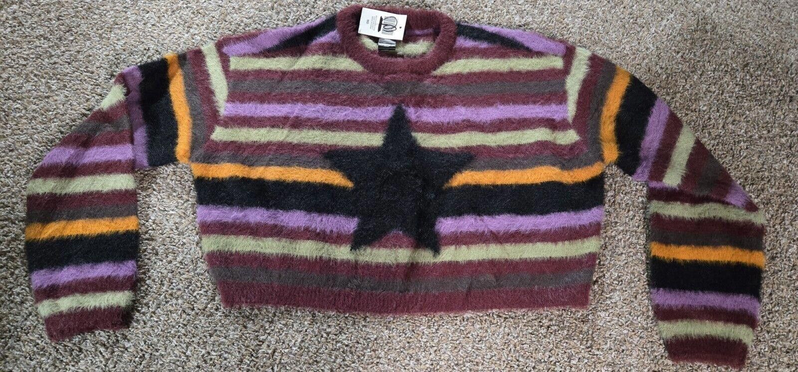 Designer Cropped Social Collision Striped Sweater Sz M Hot Topic NWT Size M / US 6-8 / IT 42-44 - 1 Thumbnail