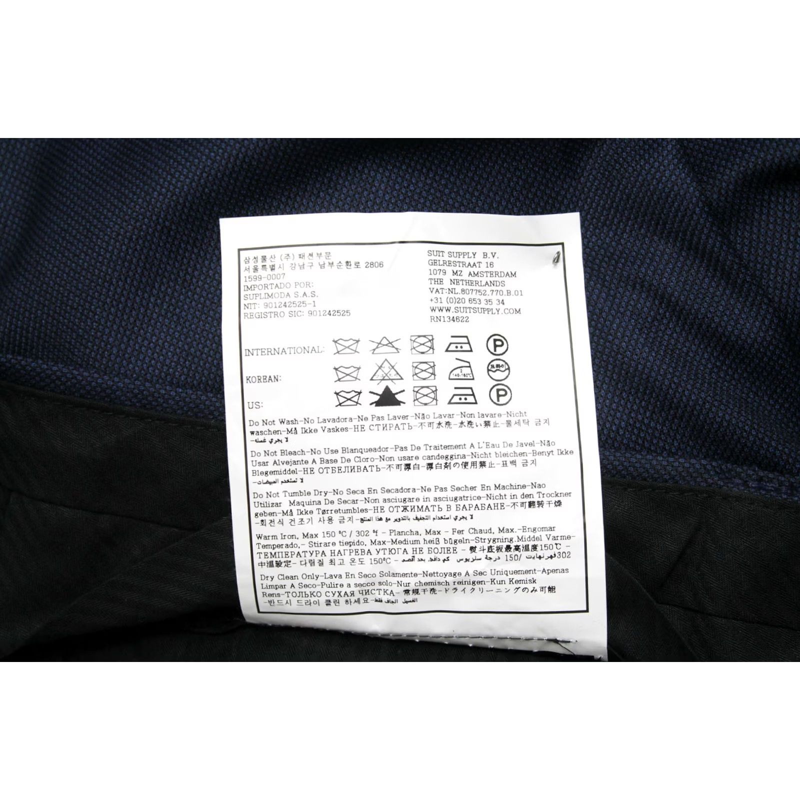 Suitsupply Suitsupply Brescia Trousers Men UK 36S / W30 Wool Pleated Patterned Dark Blue Trousers Mens Blue Patterned Wool Dress Pants UK 36S W30 Size US 36 / EU 52 - 6 Thumbnail