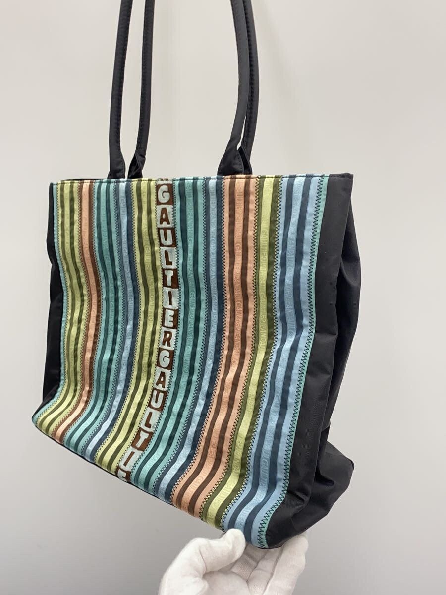 Striped Nylon Tote Bag