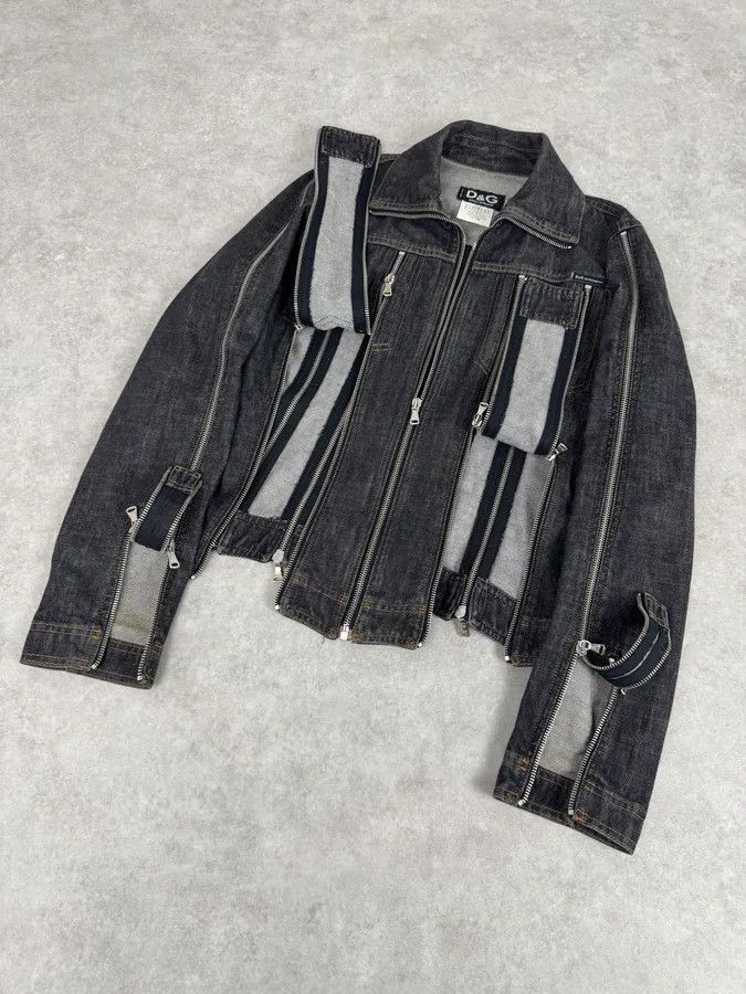 Dolce & Gabbana SS2003 Dolce & Gabbana Navy Blue Multi-Zip Denim Jacket Size XS / US 0-2 / IT 36-38 - 7 Thumbnail