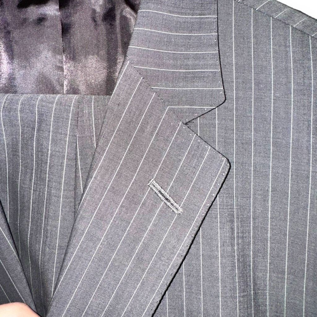Samuelsohn Samuelsohn Gable Gray Striped Super 130s Suit Size 44R Size 44R - 6 Thumbnail