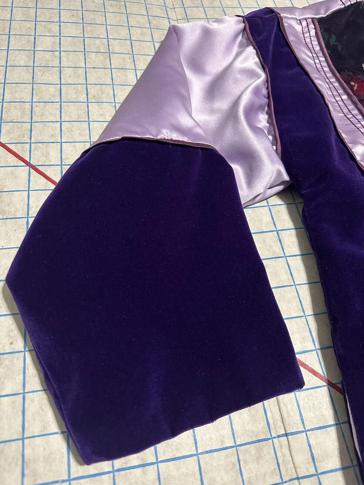 Other Open Boho Jacket Opus 1 100% Cotton OS Purple Satin Floral Size ONE SIZE - 4 Thumbnail