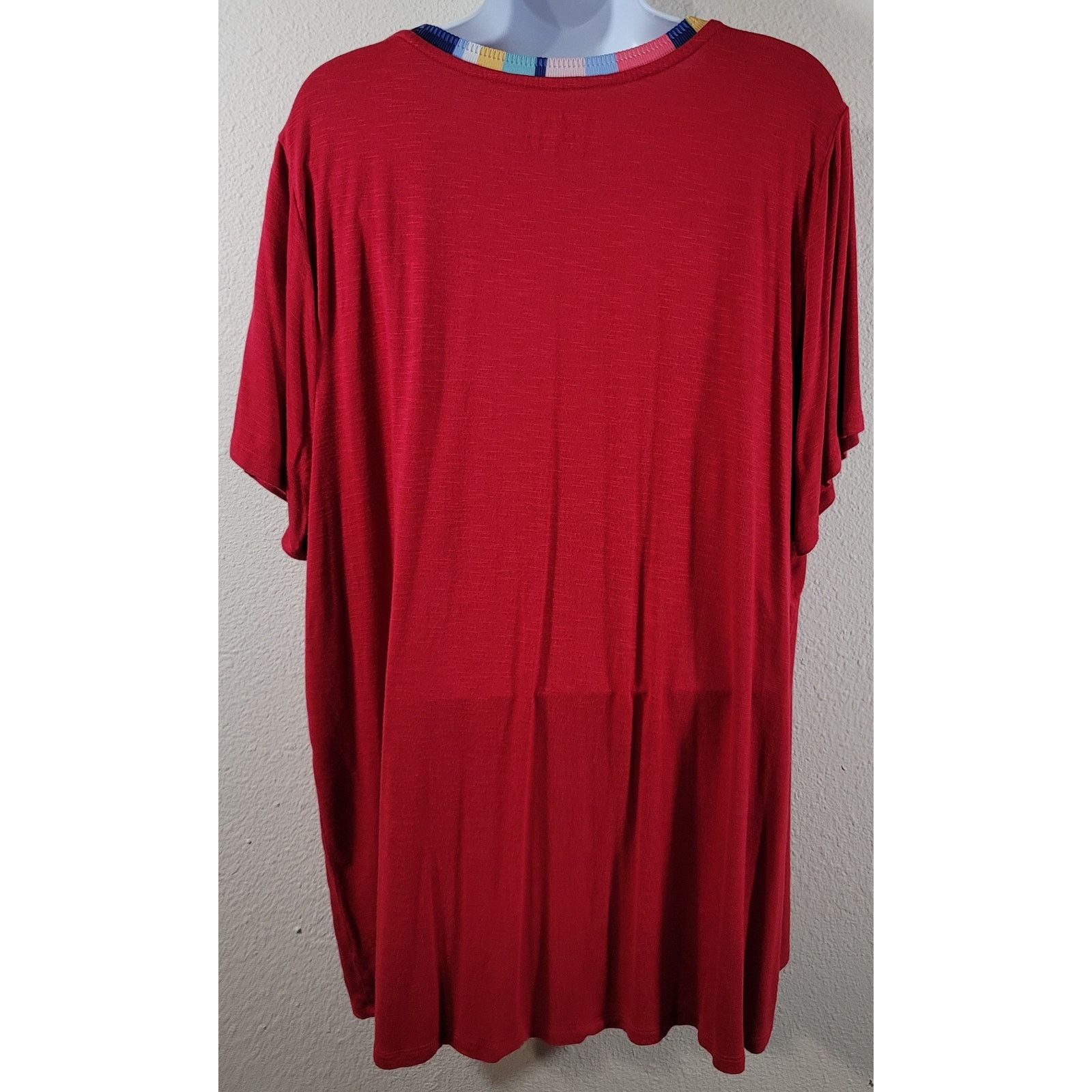 Other Lane Bryant Red Slub Knit Top 22 24 Lightweight Soft Size 4XL / US 24-26 - 2 Thumbnail