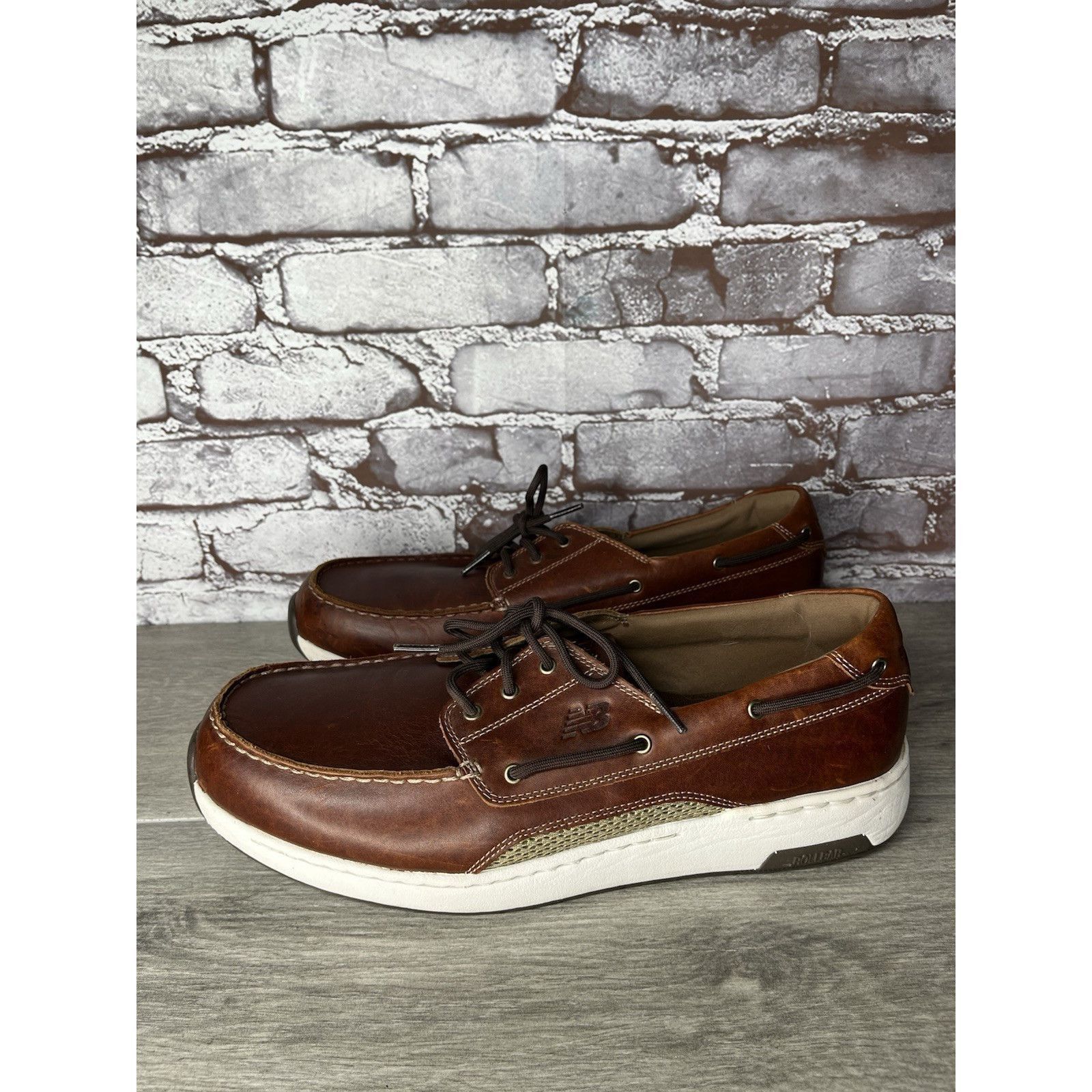 New Balance New Balance Brown Leather Lace Walking Deck Loafers Men Sz 1 Size US 12.5 / EU 45-46 - 18 Thumbnail