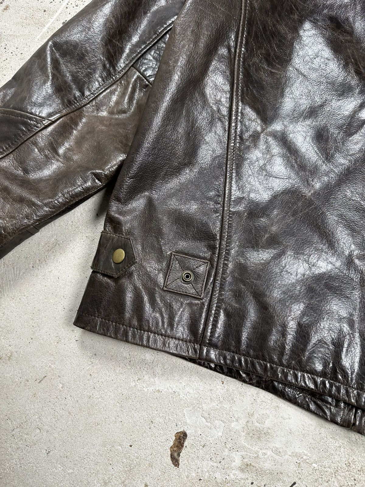 Vintage 90s Brown Washed Leather Jacket