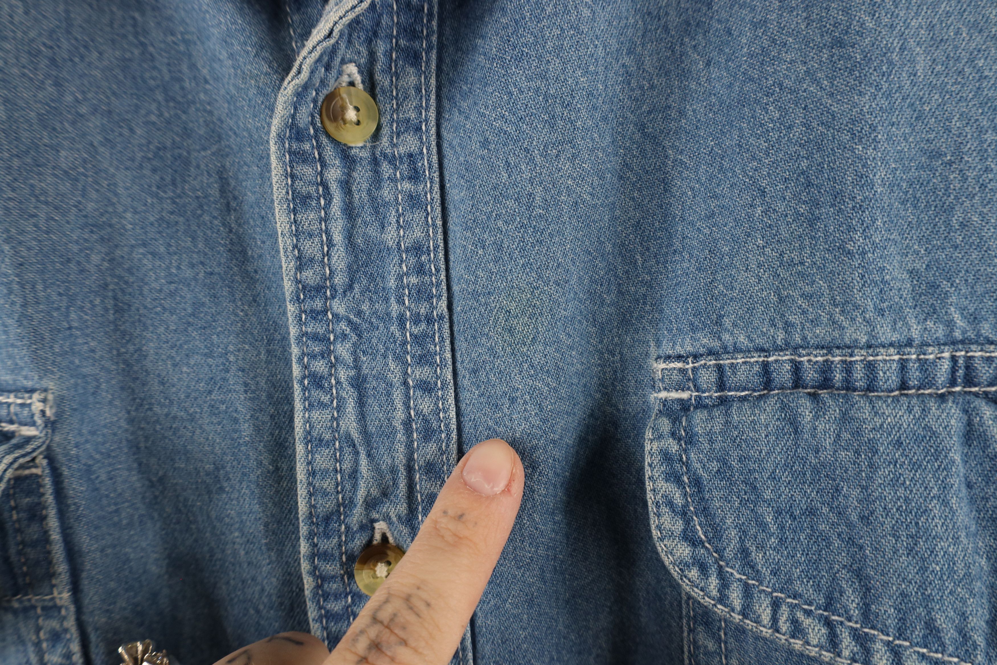 Vintage Vintage 90s Streetwear Baggy Fit Denim Jean Button Shirt Size US XL / EU 56 / 4 - 4 Thumbnail