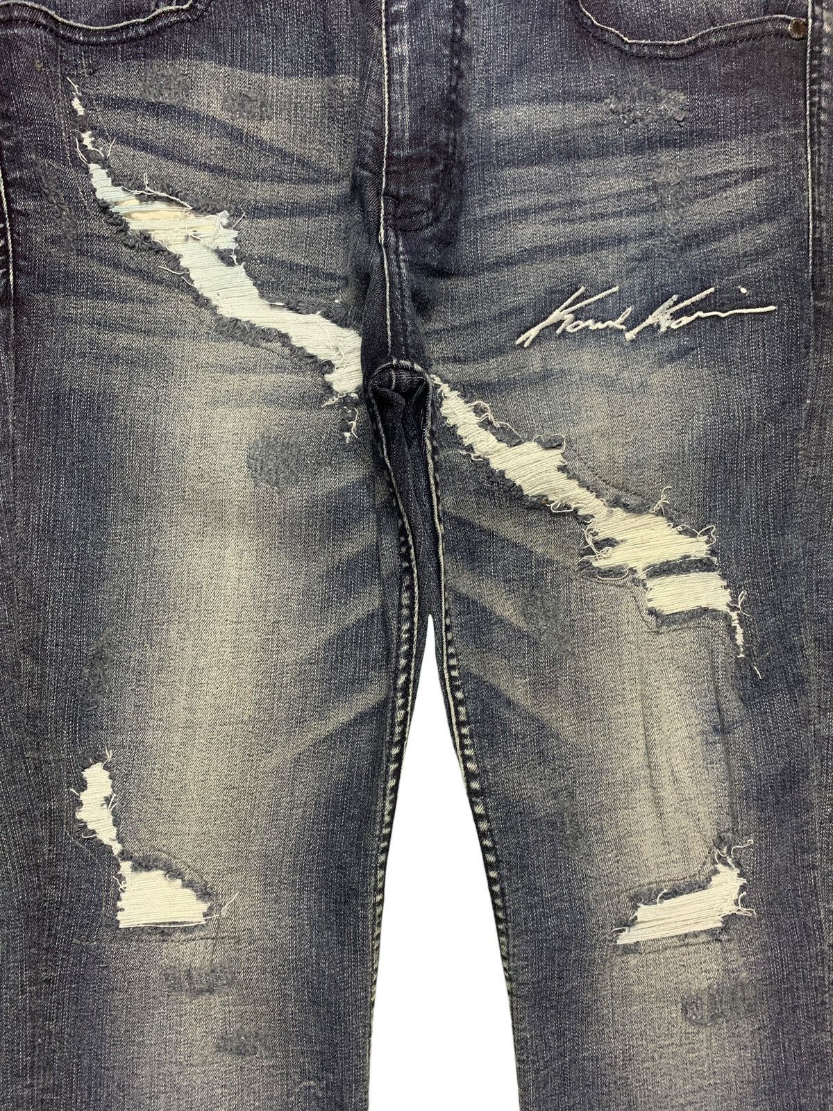Japanese Brand × Karl Kani Vintage Japanese Karl Kani Faded Rip Slim Distressed Jeans Size US 32 / EU 48 - 5 Thumbnail