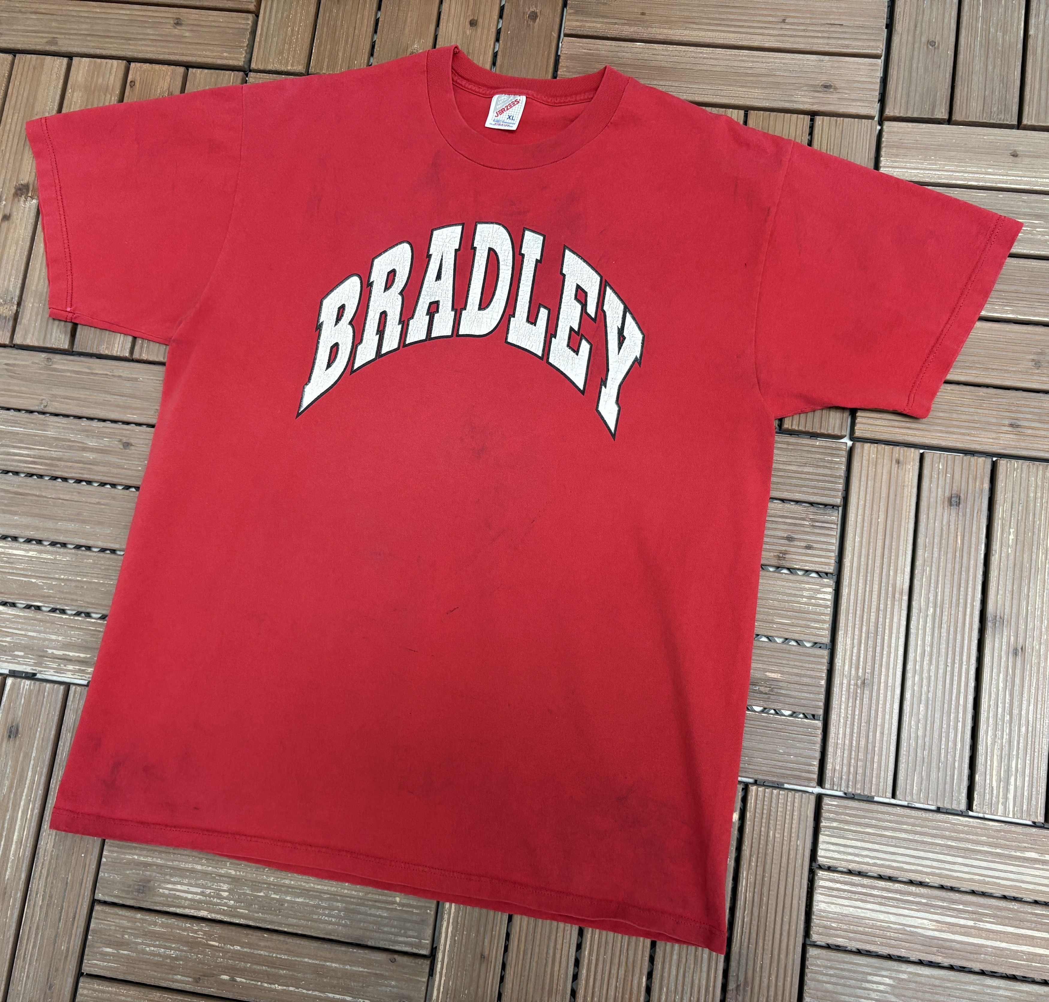 Vintage Bradley Braves Spell Out Vintage Red T-Shirt Tee Size US XL / EU 56 / 4 - 3 Thumbnail