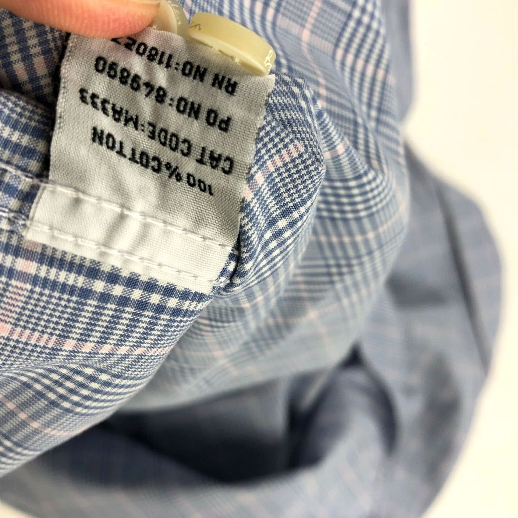 Boden Boden 16/35 .5 Button Front Long Sleeve Dress Shirt Blue Men’s EUC Check Size 42R - 5 Thumbnail