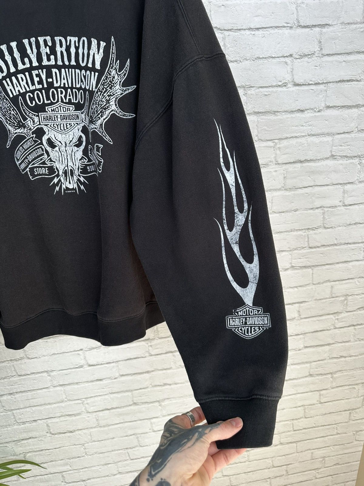 Harley Davidson (3XL) SICK FLAMES FADED Black Harley Davidson Hoodie Size US XXL / EU 58 / 5 - 10 Thumbnail