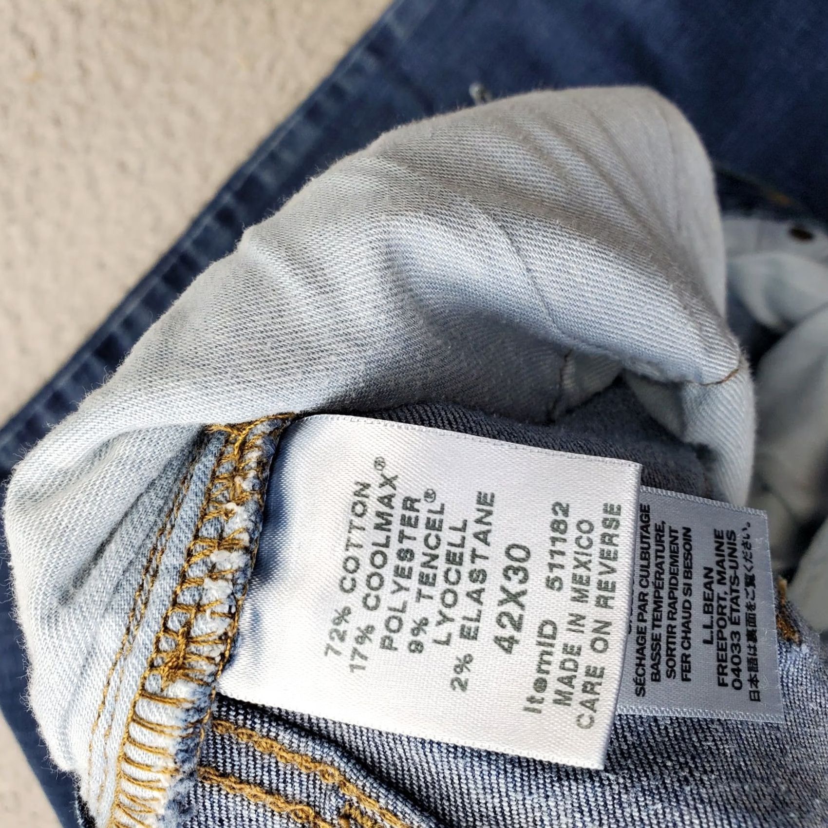 Vintage L.L. Bean Mens 42x30 Blue Denim Stretch Straight Jeans Size 42 Regular Vintage? No Size US 42 / EU 58 - 7 Thumbnail