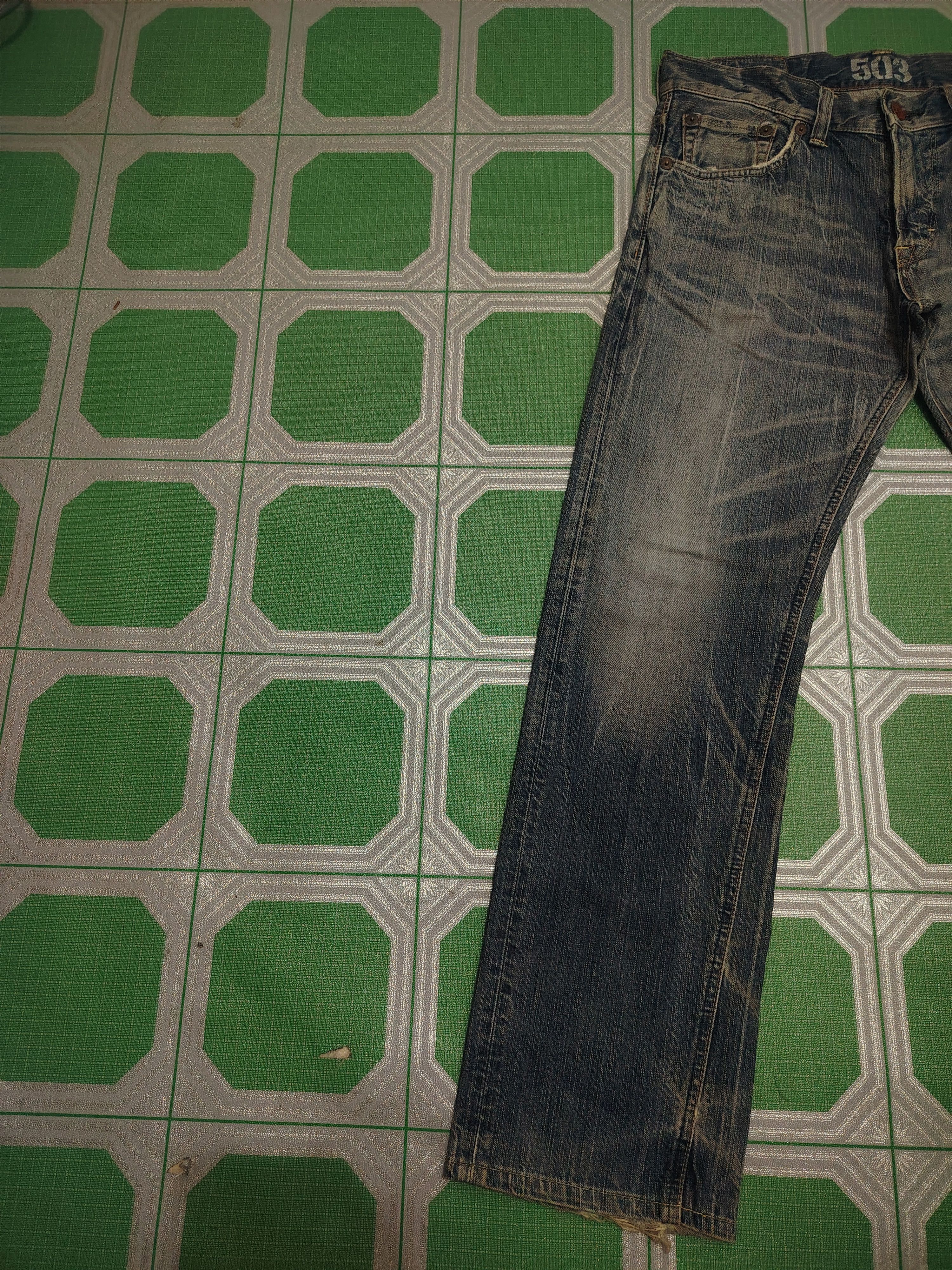 Who Decides War Japanese Edwin 503 Blue Trip Distressed Jeans Size US 34 / EU 50 - 3 Thumbnail
