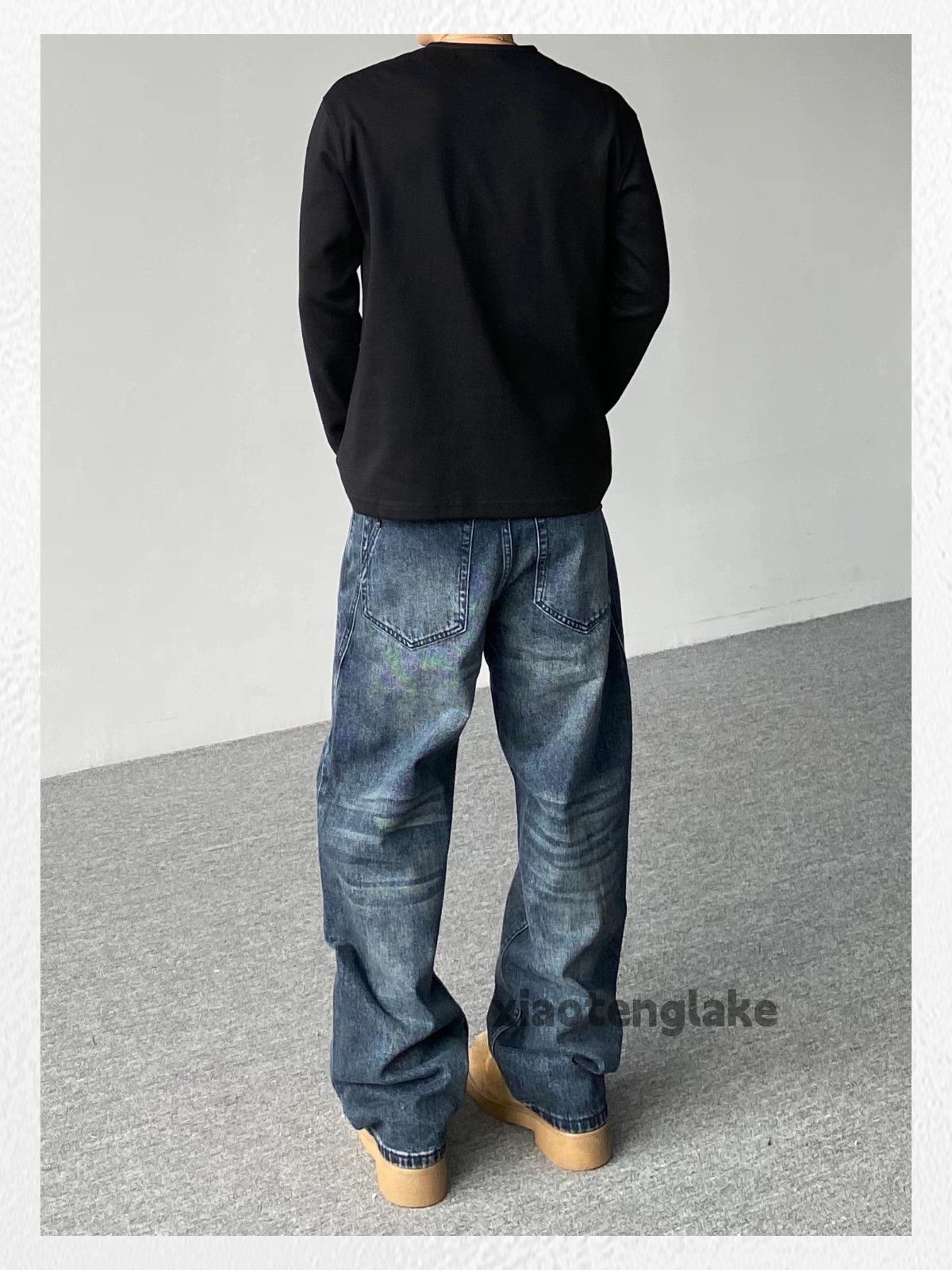 Vintage Custom washed faded loose baggy skate hiphop jeans Size US 32 / EU 48 - 5 Thumbnail