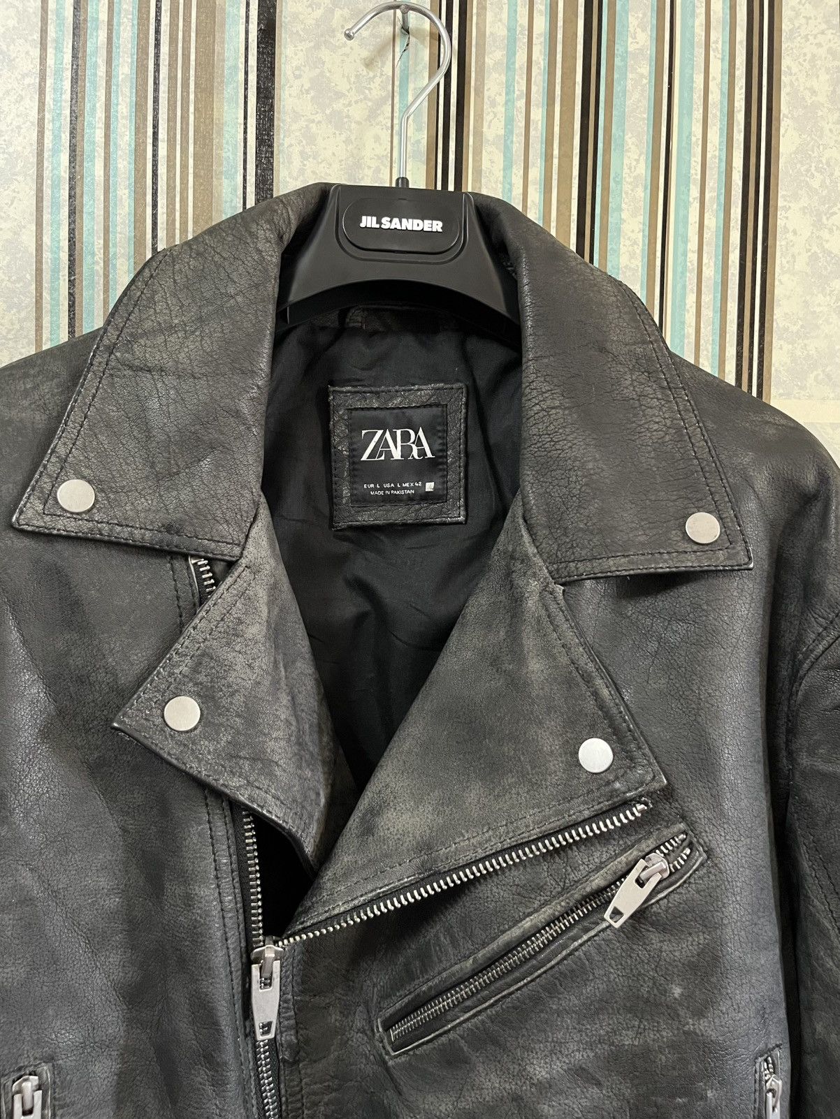 Zara Vintage 2000s buffalo leather double collar #H1 Size US L / EU 52-54 / 3 - 6 Thumbnail