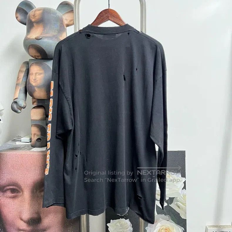 Balenciaga Balenciaga Distressed Long Sleeve Top. Size US L / EU 52-54 / 3 - 2 Thumbnail