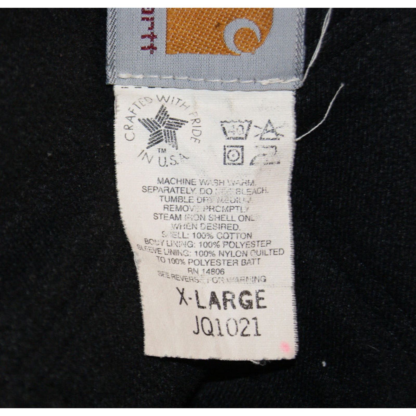 Carhartt VTG Carhartt Hooded Fleece Lined Canvas Coat XL Distress USA Size US XL / EU 56 / 4 - 5 Thumbnail