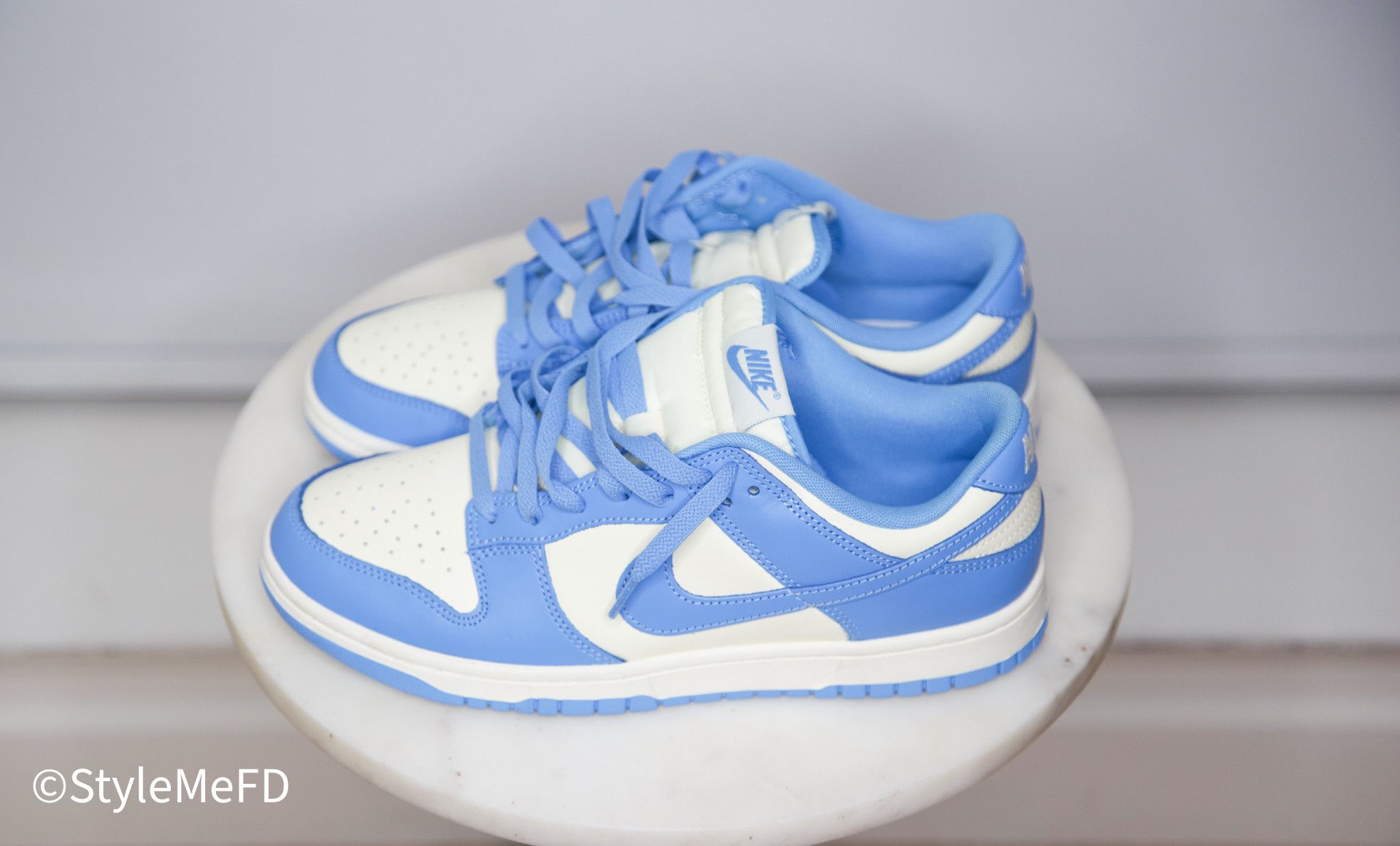 Nike NIKE OFF-WHITE & BLUE DUNK LOW RETRO SNEAKERS Size US 8.5 / EU 41-42 - 3 Thumbnail