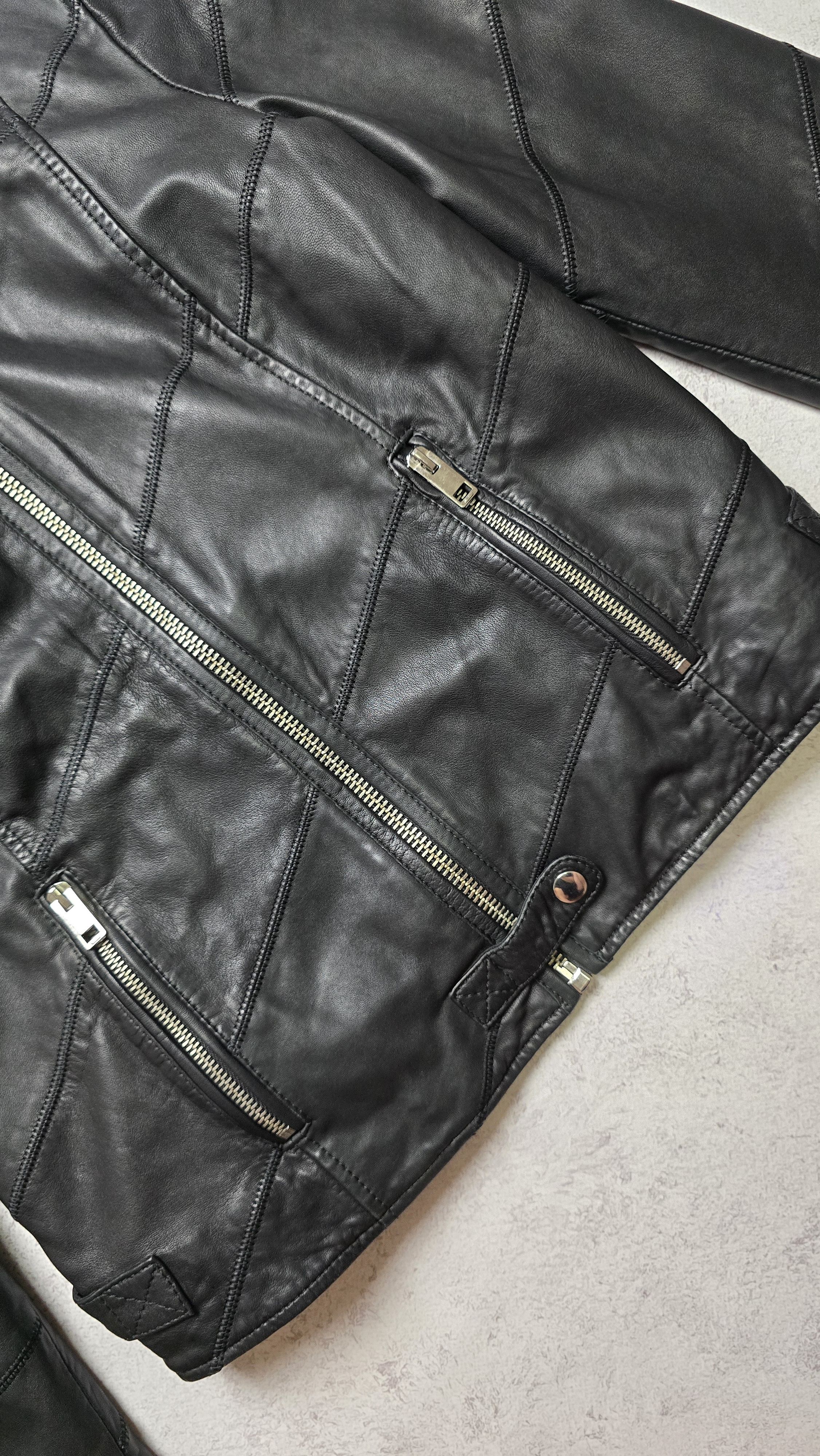 Diesel L-ARENA-A Flight Bomber motorcycle Leather Black Jacket Size M / US 6-8 / IT 42-44 - 11 Thumbnail