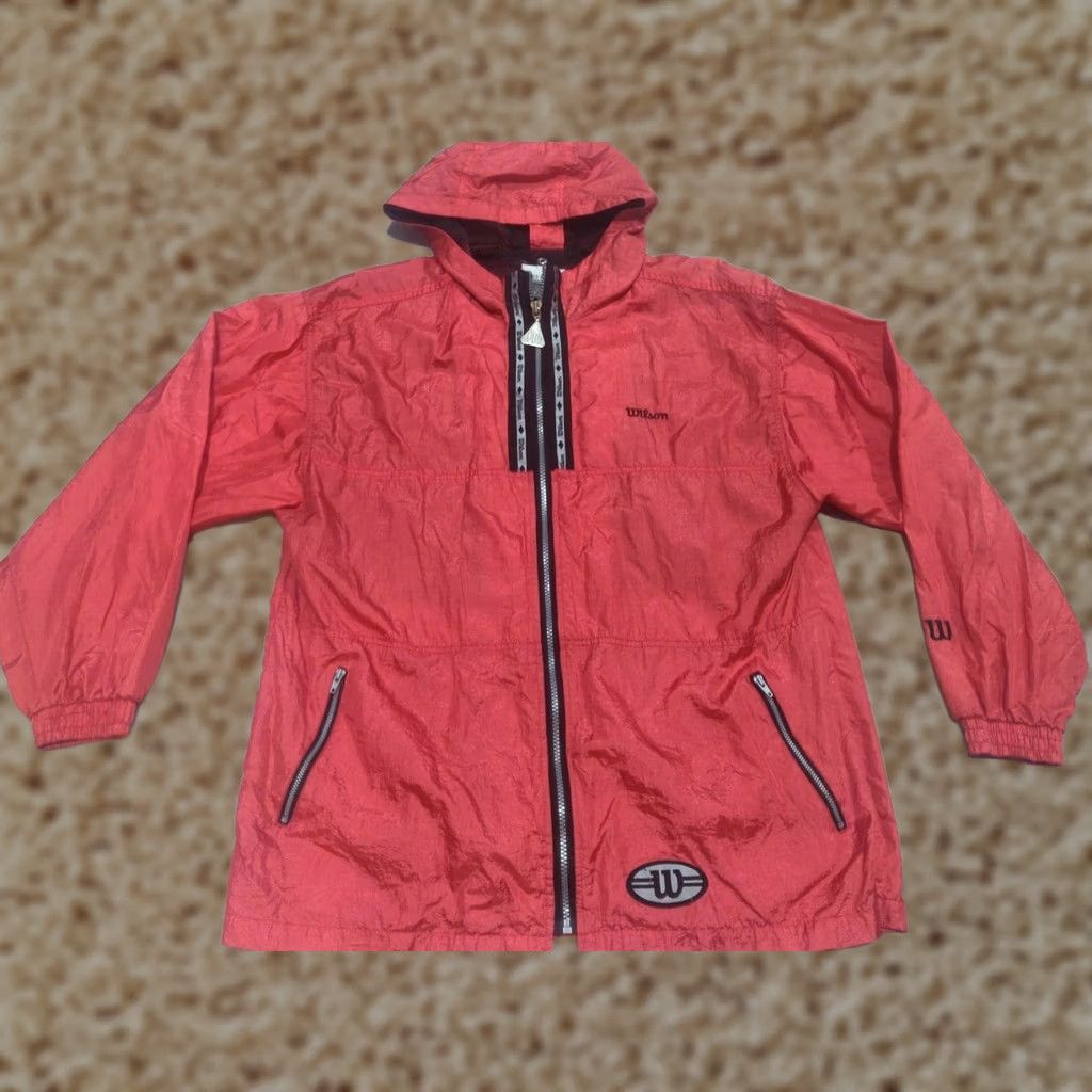 Wilson Vintage Wilson Jacket Hoodie Windbreaker Athletic Track Red Men's M Full Zip Size US M / EU 48-50 / 2 - 1 Thumbnail