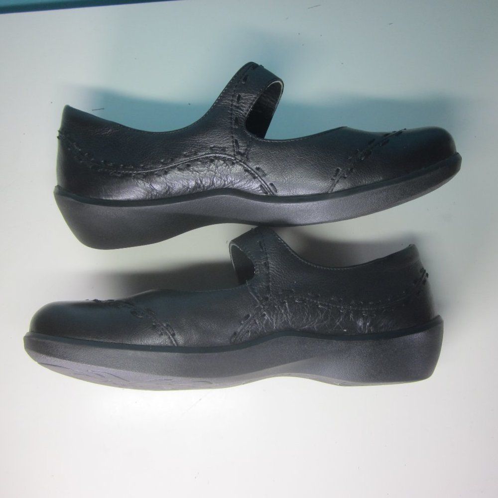 Ziera Gummibear Strap Black Leather Womens Shoes Size EU 41