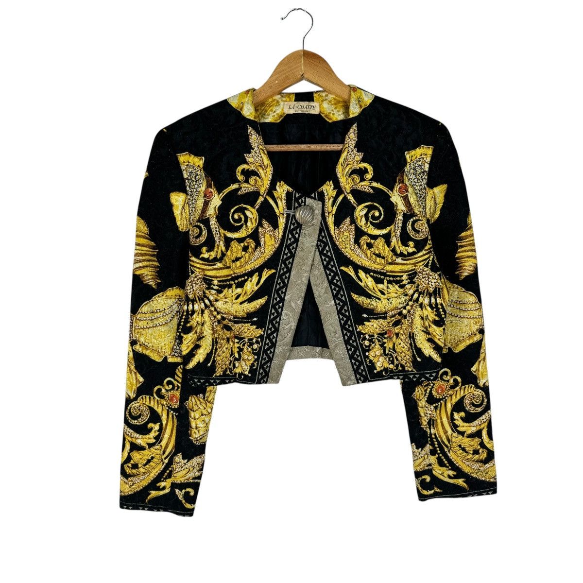 Vintage ☀️80s LA CHATTE CROPPED WOMEN JACKET LIKE HERMES Size S / US 4 / IT 40 - 4 Thumbnail
