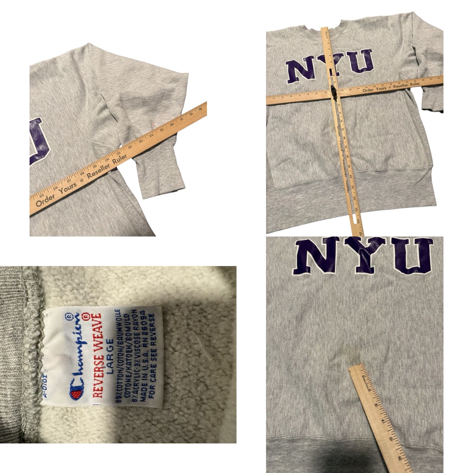 Champion VINTAGE Champion Reverse Weave Sweatshirt NYU Gray Heather L Mens Size US L / EU 52-54 / 3 - 8 Thumbnail