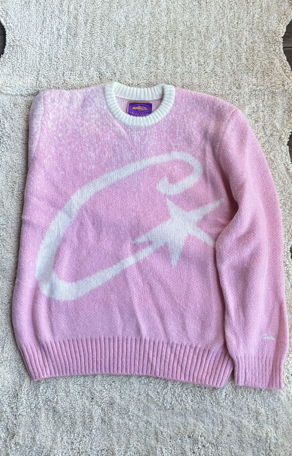 Corteiz Corteiz Patrol Knit Sweater 💗 – Pink/White – Size S Size US S / EU 44-46 / 1 - 1 Thumbnail