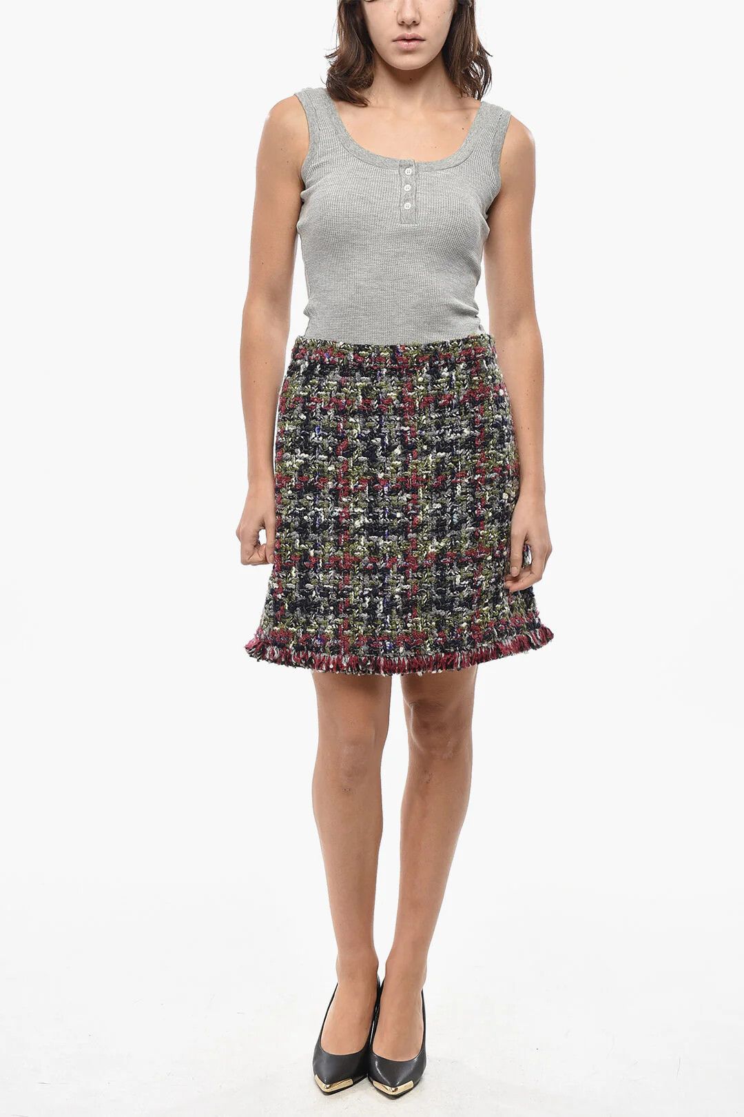 Etro og1mm0426 Multicolor Tweed Skirt in Multicolor Size 30" / US 8 / IT 44 - 4 Thumbnail