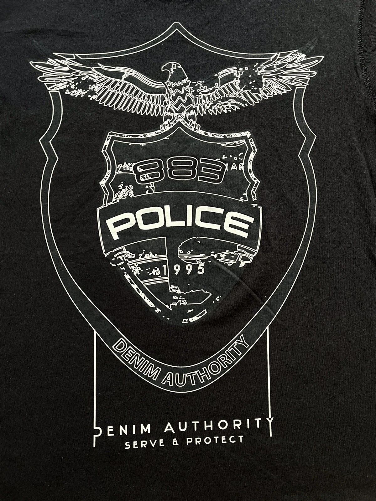Other Police 883 Y2K Fashion Luxury 2000s Black White T-Shirt Size US XL / EU 56 / 4 - 2 Thumbnail