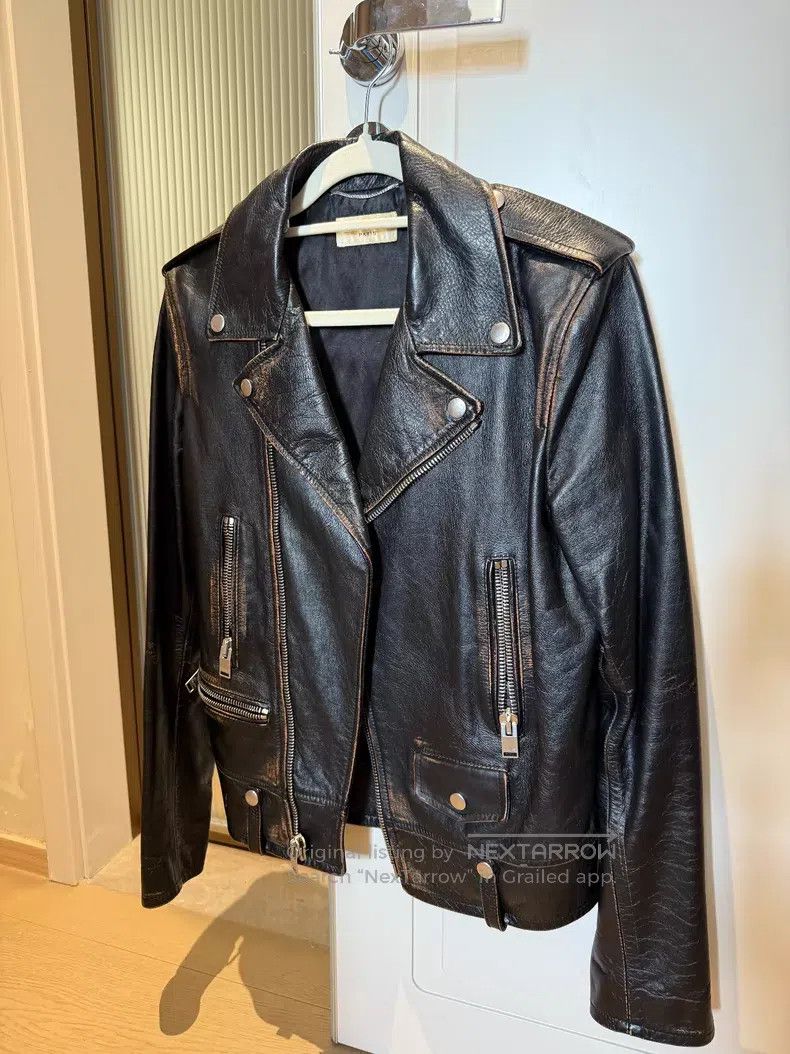 Saint Laurent Paris Saint Laurent Paris Distressed Leather Jacket Size US S / EU 44-46 / 1 - 2 Thumbnail