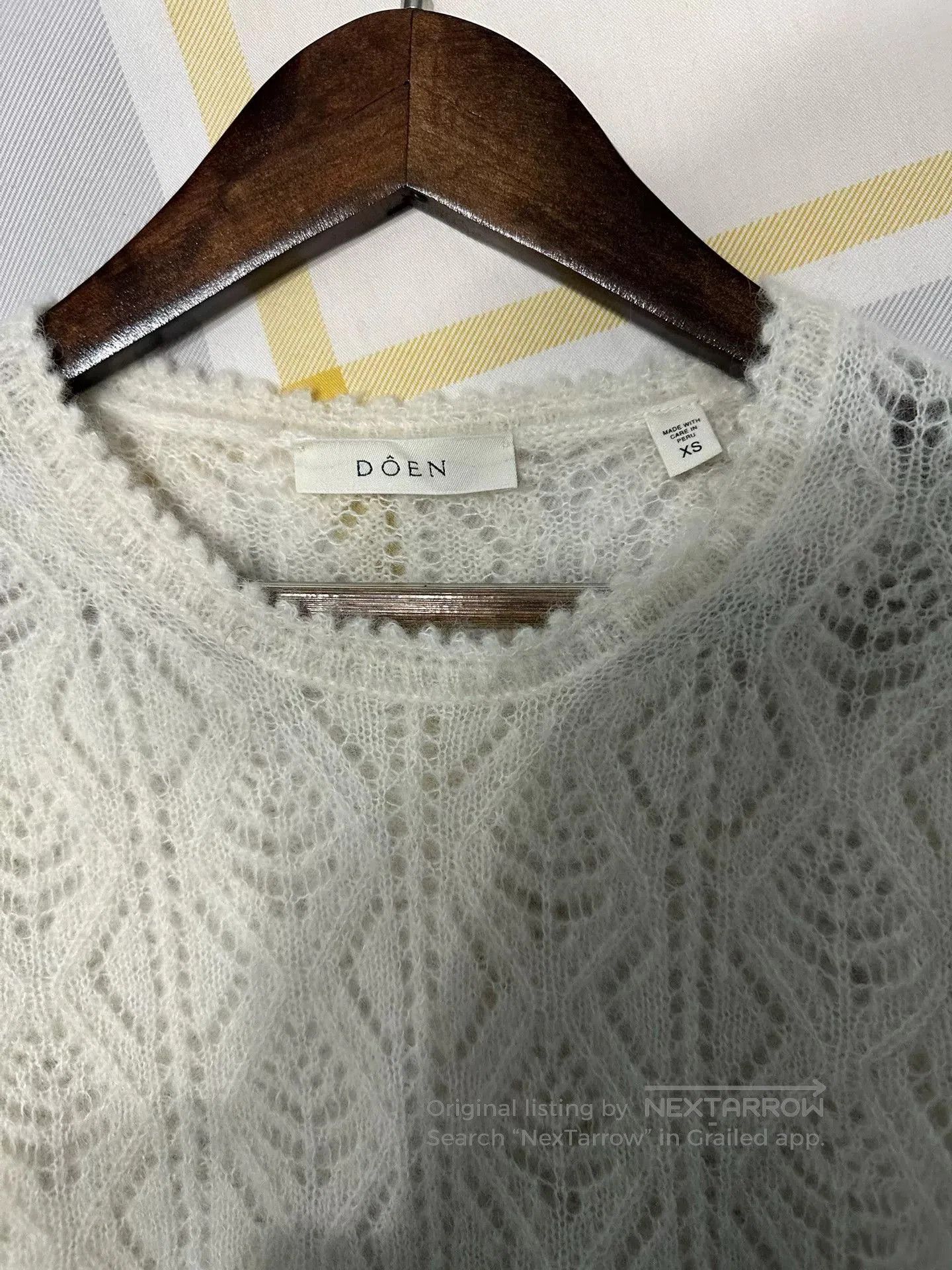 DOEN White Knitted Short Sleeve Sweater. Size S / US 4 / IT 40 - 3 Thumbnail