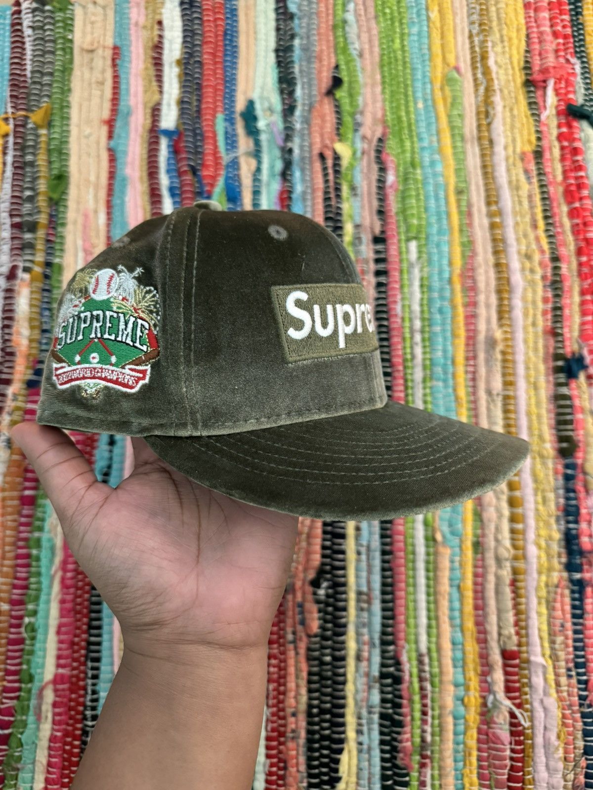 New Era × Supreme 2022 Supreme Velour Box Logo Fitted Size ONE SIZE - 6 Thumbnail