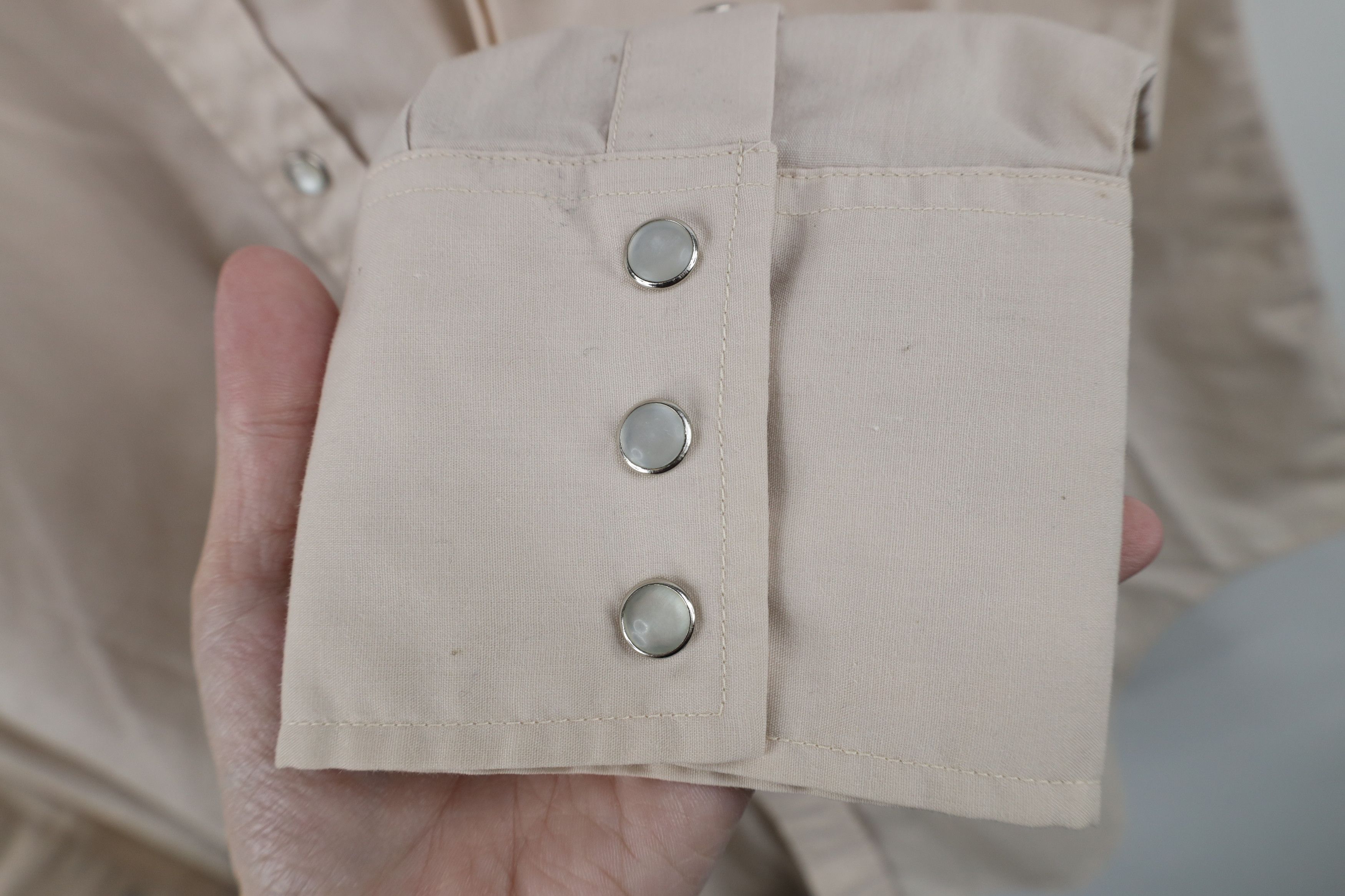 Vintage Vintage 70s Streetwear Cowboy Snap Button Shirt Beige Size US M / EU 48-50 / 2 - 8 Thumbnail