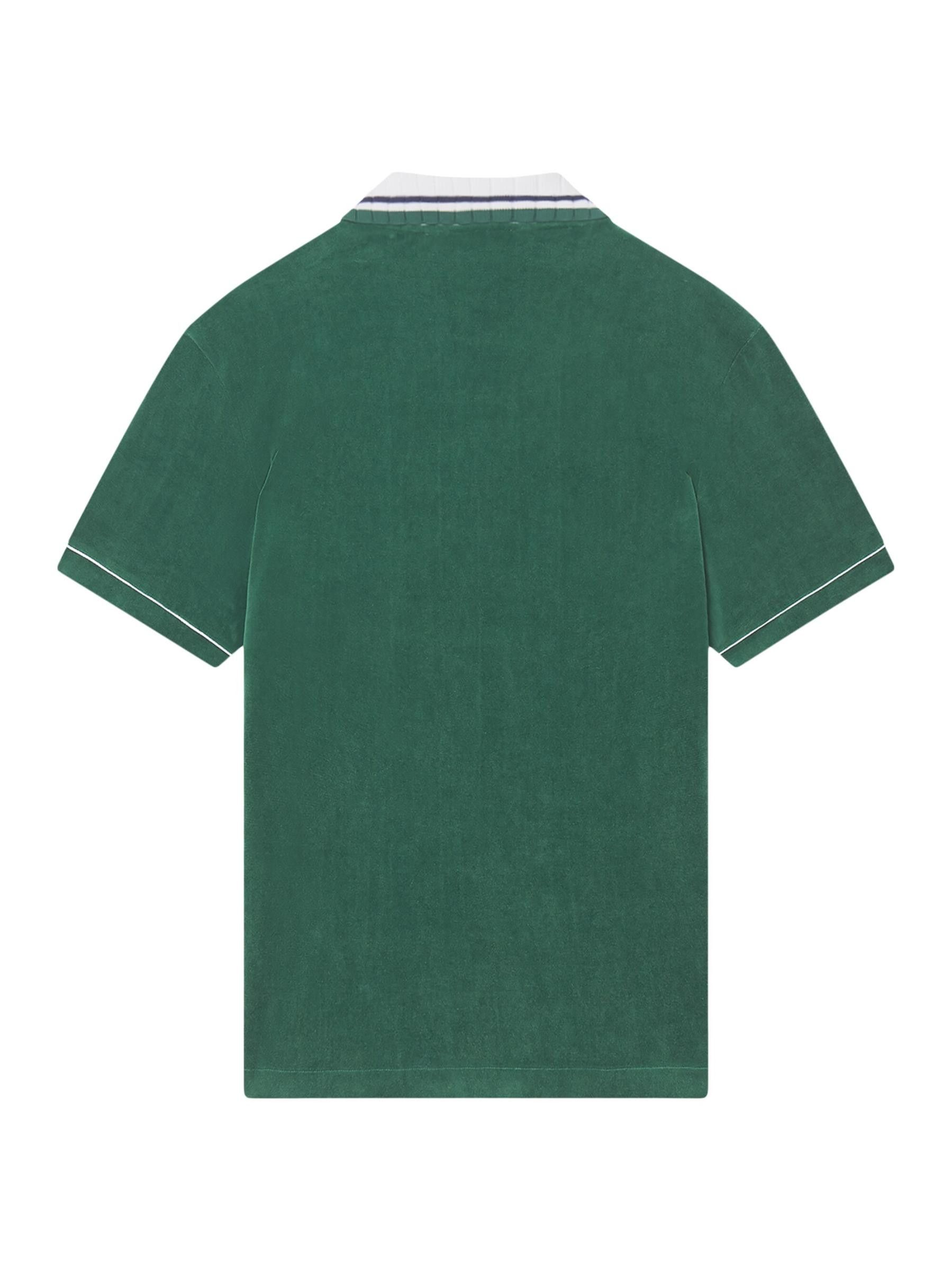 Casablanca os11x0725 Cotton-Blend Velour Short-Sleeve Shirt Evergreen Size US XL / EU 56 / 4 - 2 Thumbnail