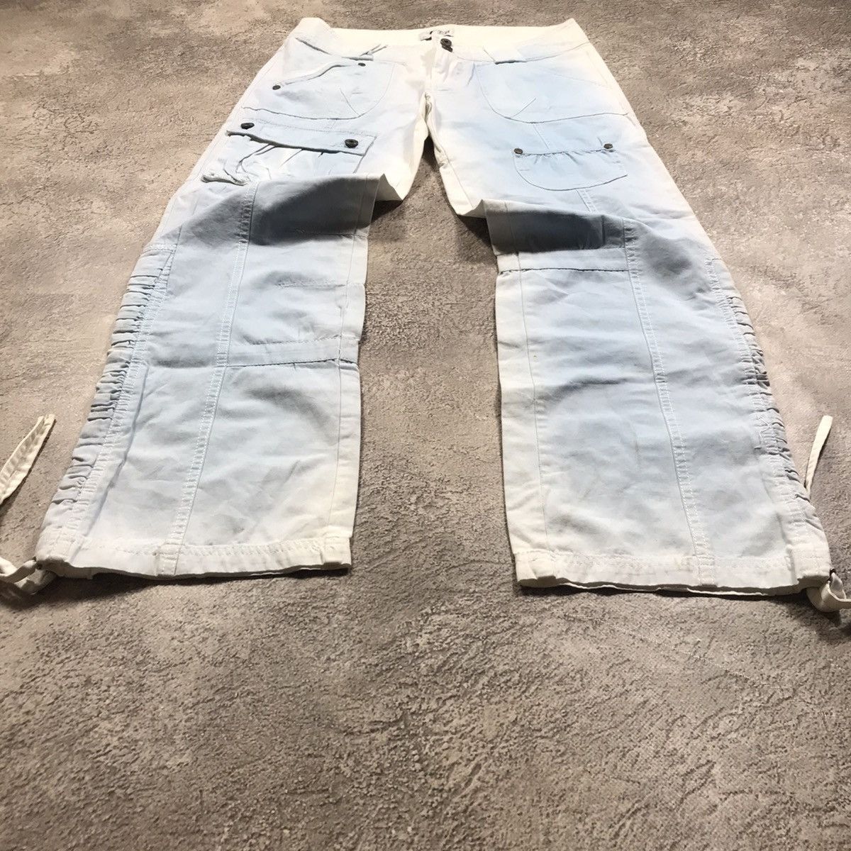 Vintage Y2K Baggy Distressed Cargo Pants Thrashed Streetwear Logo 27 Size 27" / US 4 / IT 40 - 1 Thumbnail