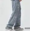 Lightwash cross print denim