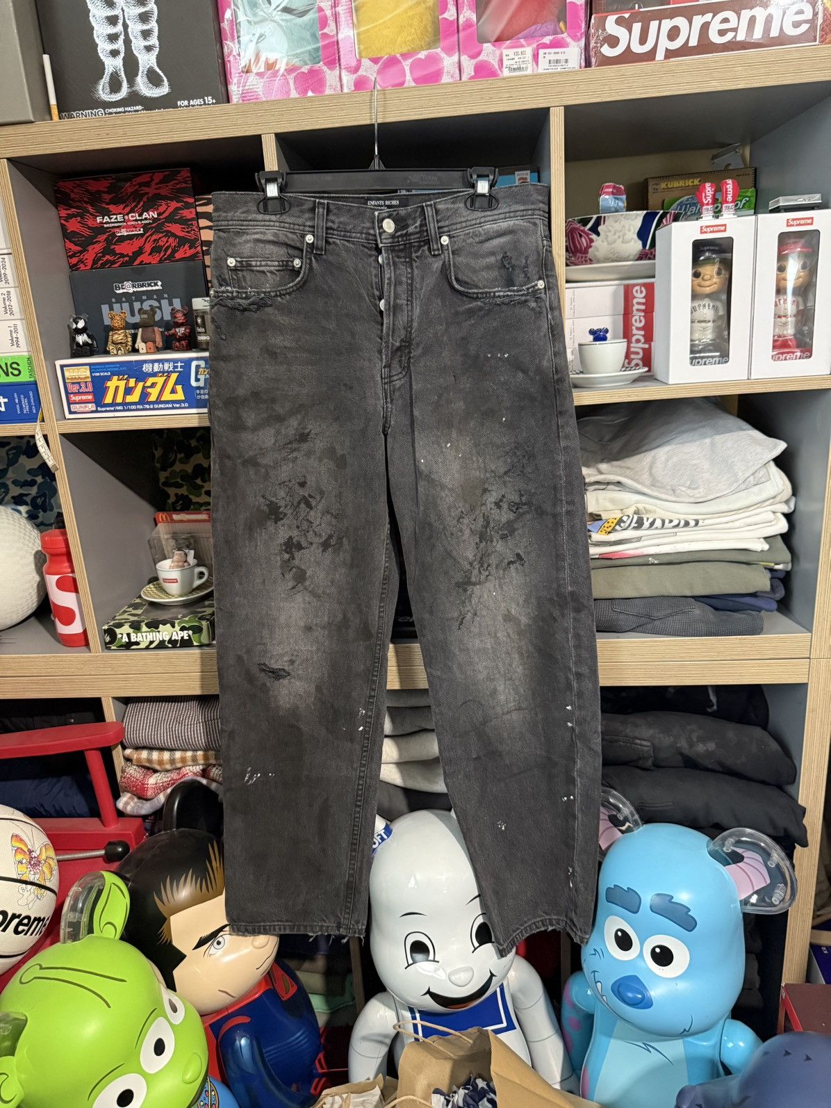 Enfants Riches Deprimes 2025 Black Distressed Paint Denim