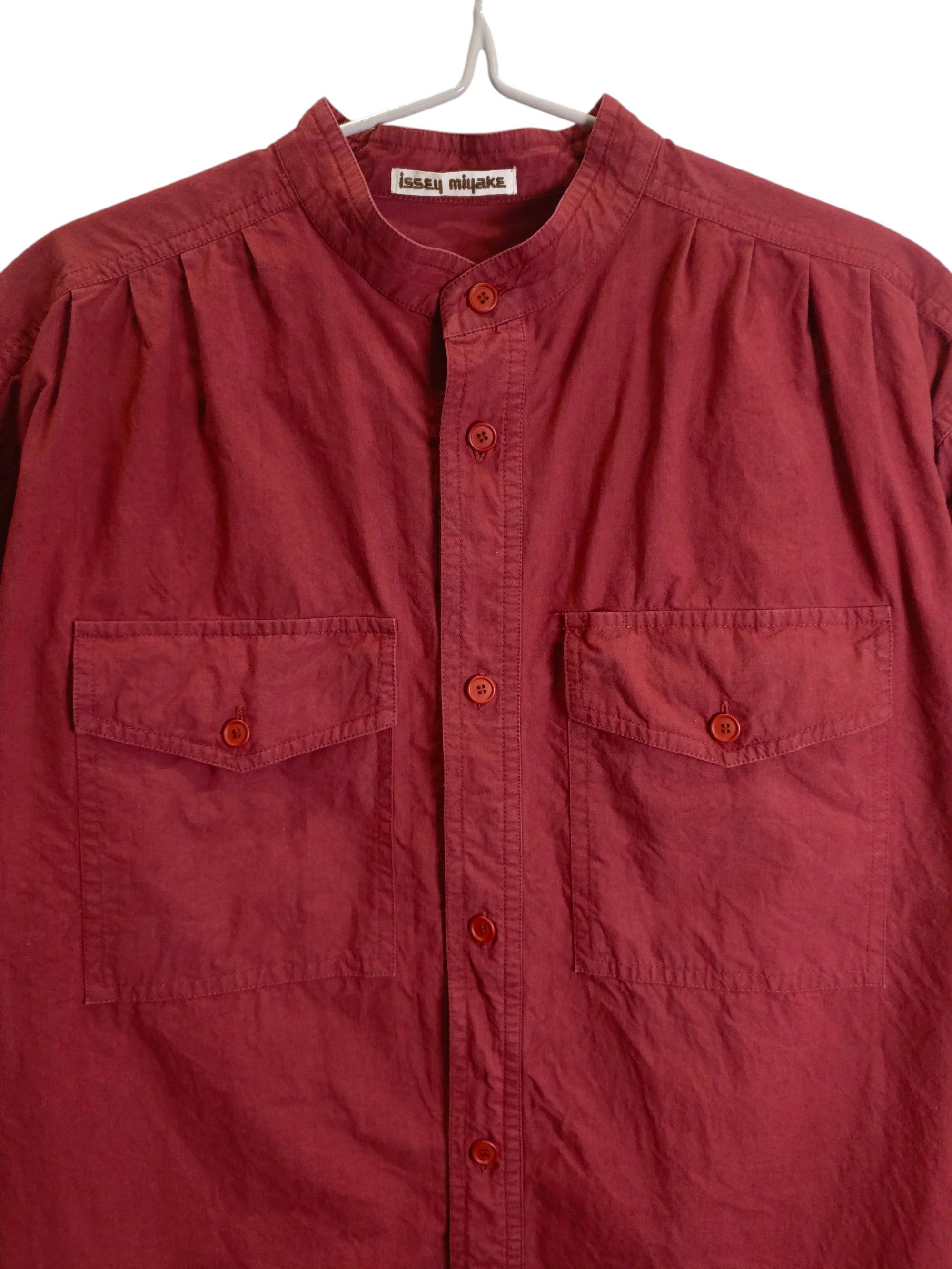 Issey Miyake Issey Miyake Collarless Double Pocket Shirt Size US M / EU 48-50 / 2 - 6 Thumbnail