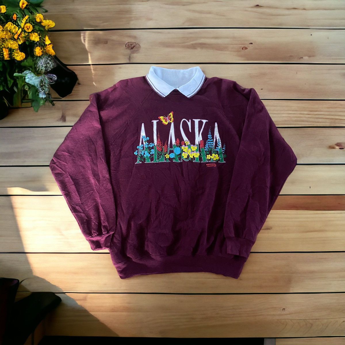 Hanes 🔥RARE🔥Vintage Sweatshirt Morning Sun Floral Size US XL / EU 56 / 4 - 1 Thumbnail