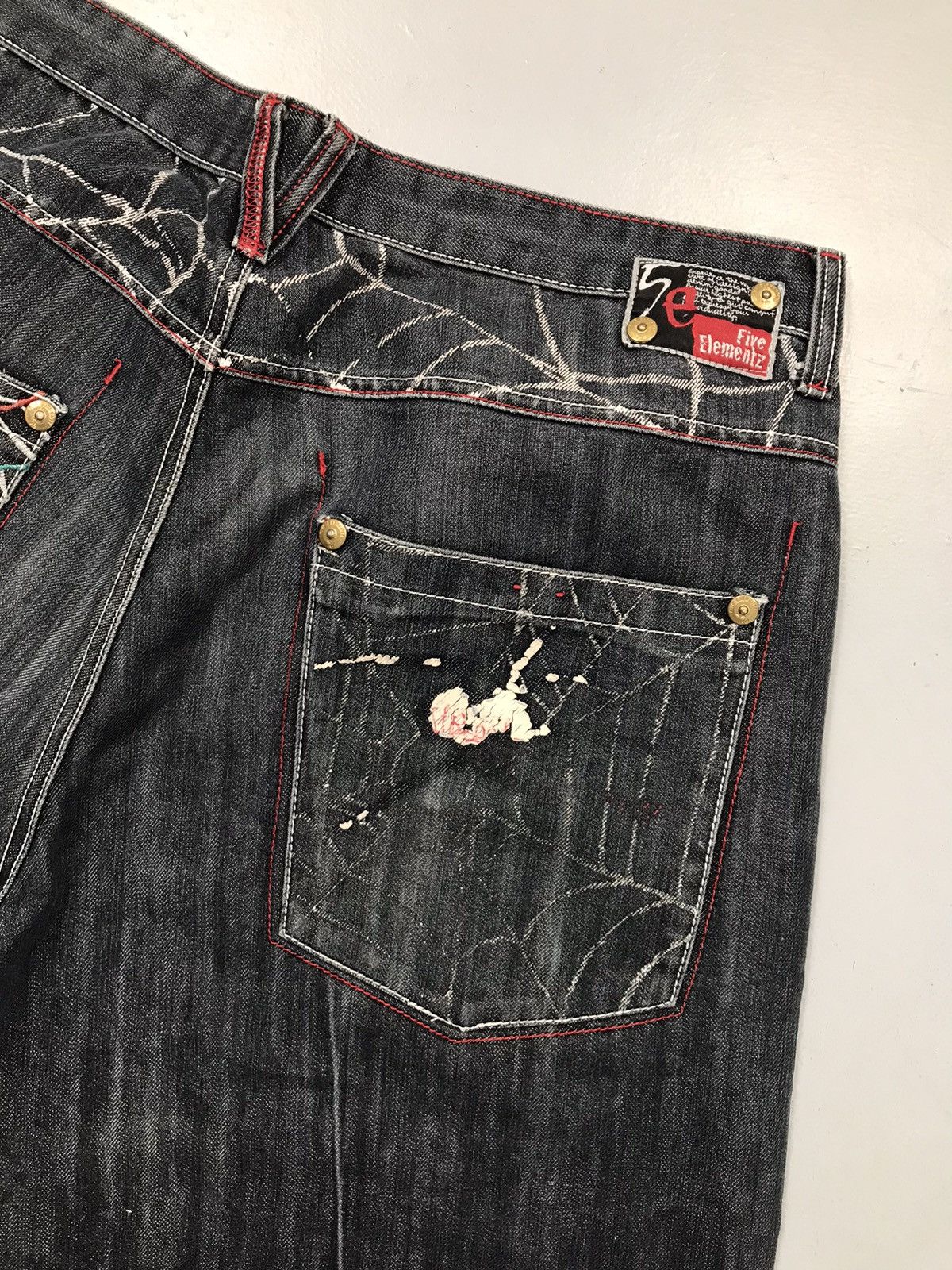 JNCO Vintage five elements embroidered denim Size US 34 / EU 50 - 10 Thumbnail