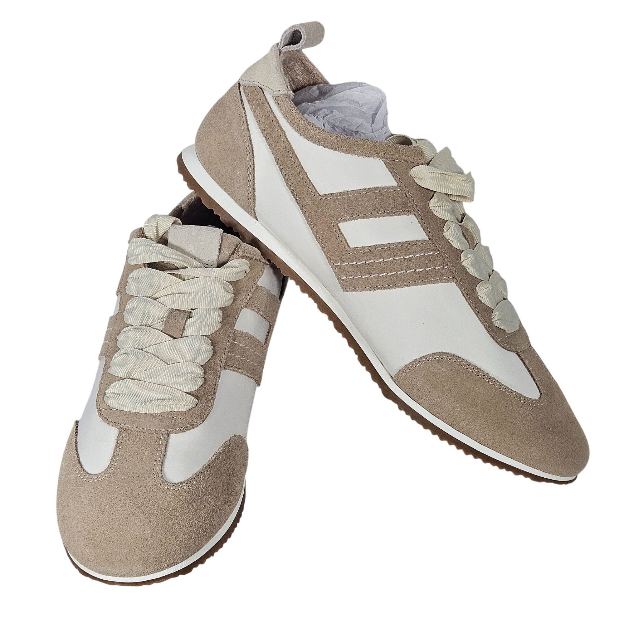 Free People Free People Aces Suede Beige & White Athletic Sneakers tenni Size US 7 / IT 37 - 7 Thumbnail