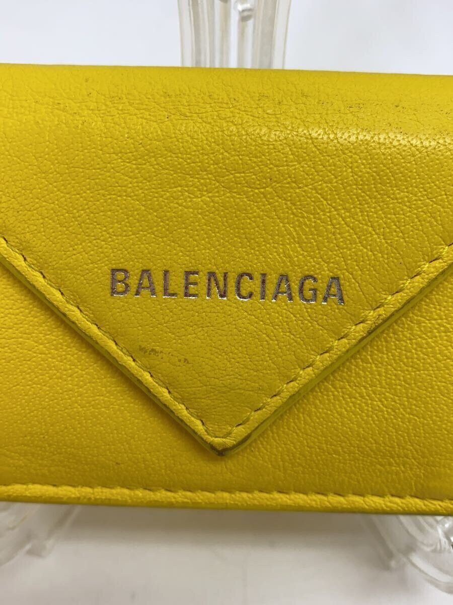 Balenciaga Balenciaga Leather Tri-Fold Wallet Yellow Size ONE SIZE - 3 Thumbnail