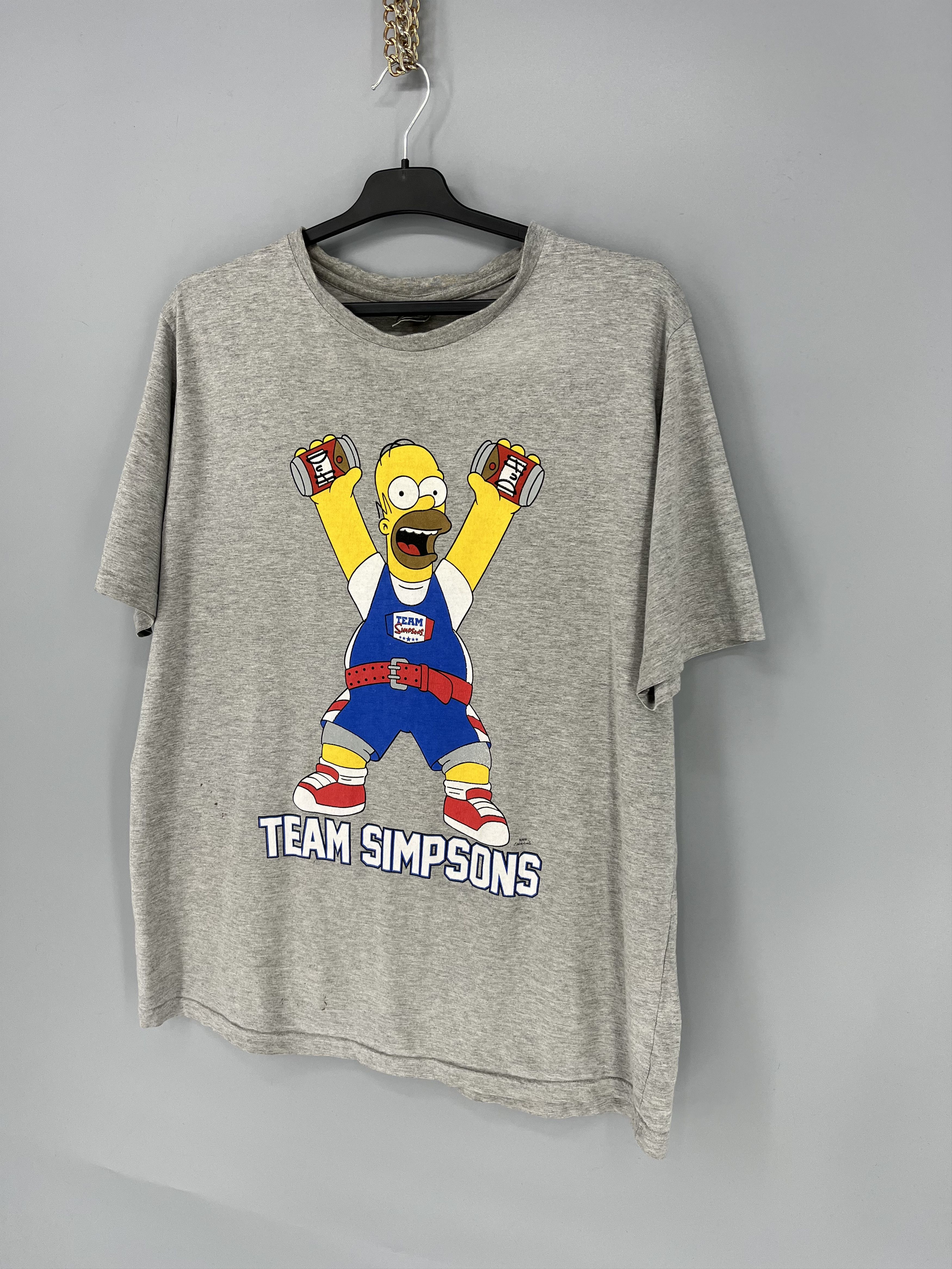 The Simpsons Vintage Y2K Street The Simpsons Team Duff Graphic T-Shirt Size US XL / EU 56 / 4 - 3 Thumbnail