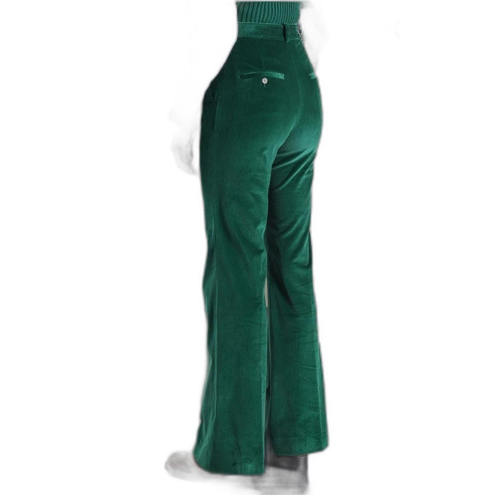 Designer NWOT Weekend MaxMara label-cut Green Bootcut Trousers US2/4 Size 27" / US 4 / IT 40 - 3 Thumbnail