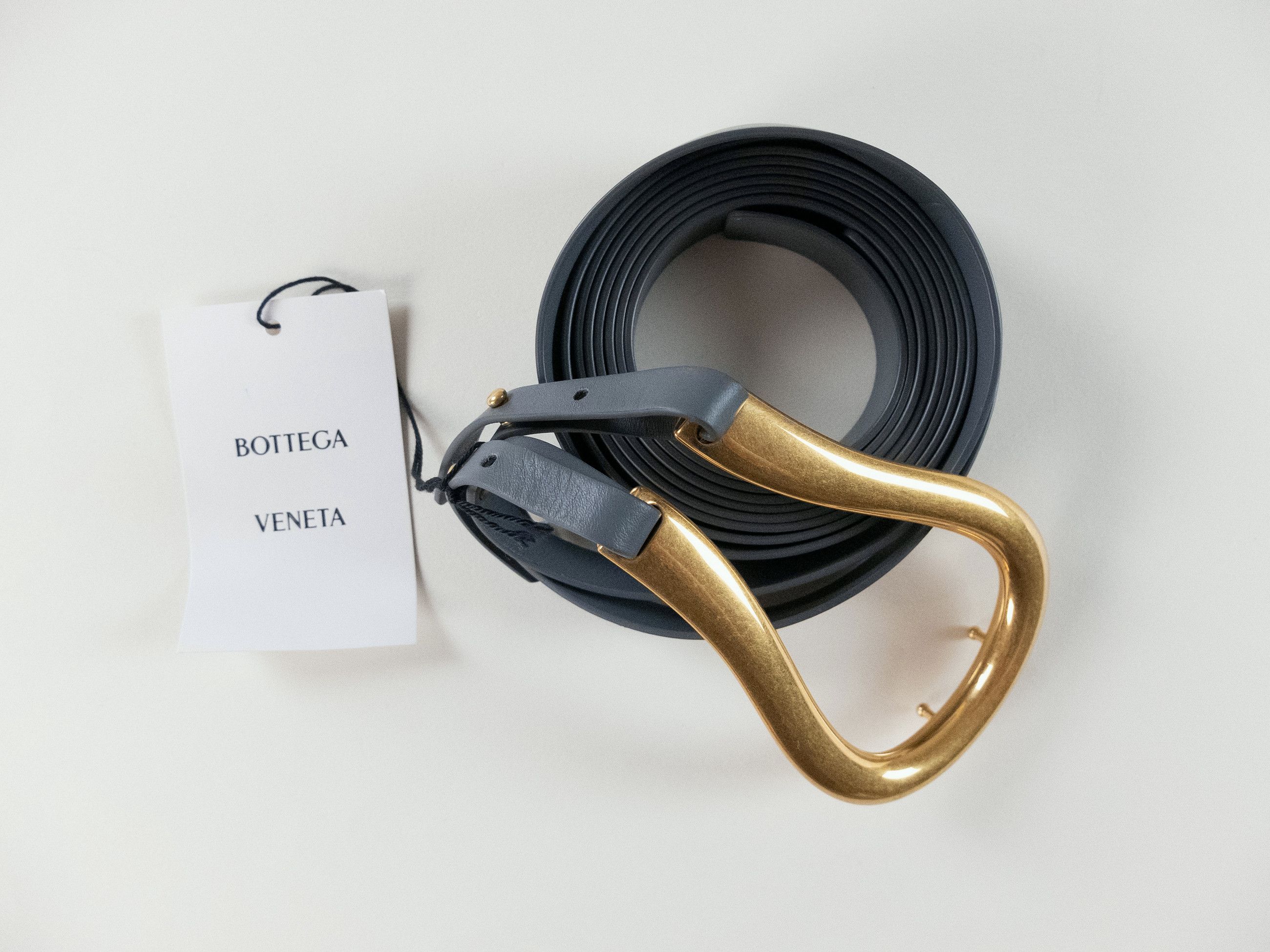 Bottega Veneta BOTTEGA VENETA thunder gray horseshoe buckle belt Medium Size ONE SIZE - 3 Thumbnail
