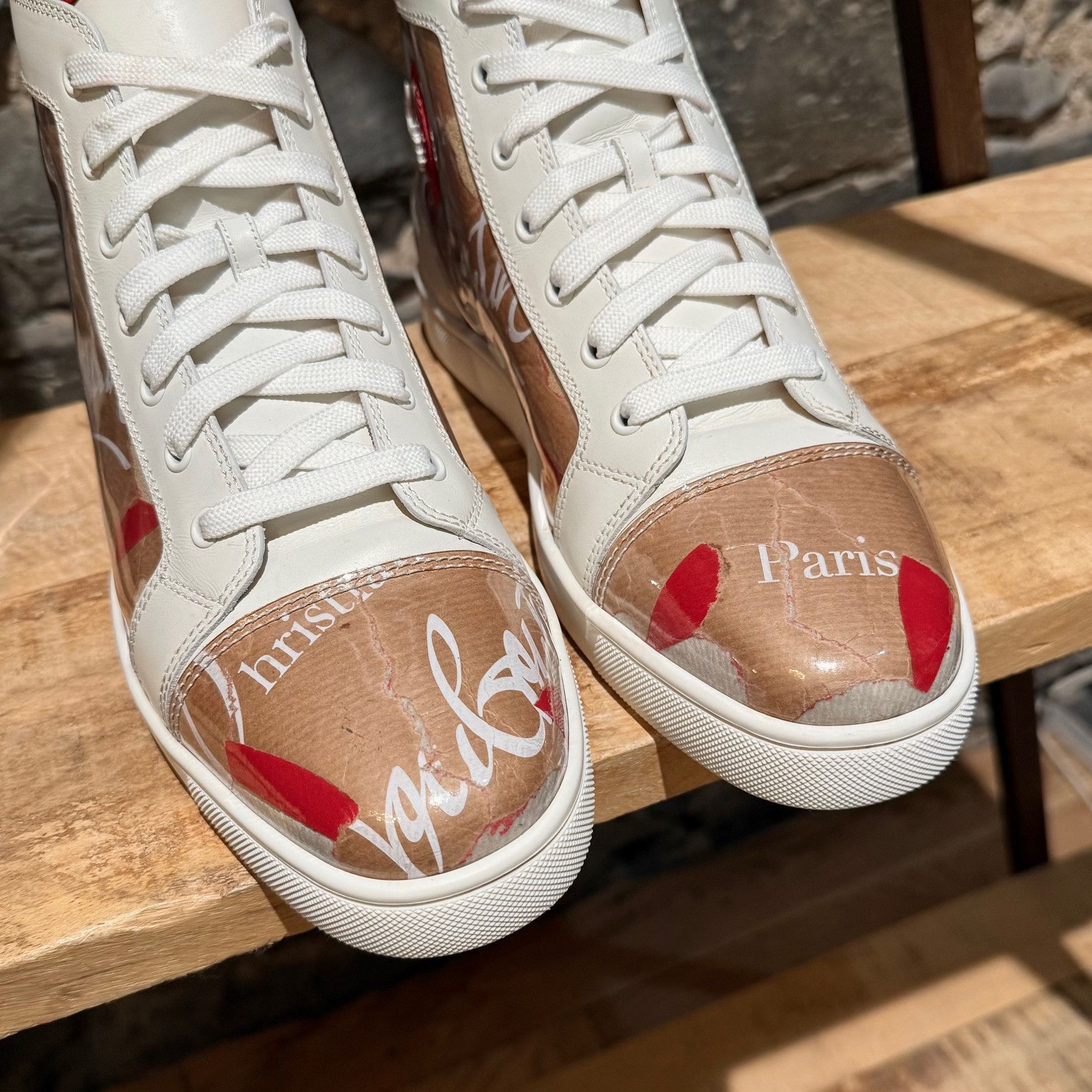 Christian Louboutin Christian Louboutin Louis Loubi Kraft PVC High-top Sneakers Size US 10.5 / EU 43-44 - 4 Thumbnail