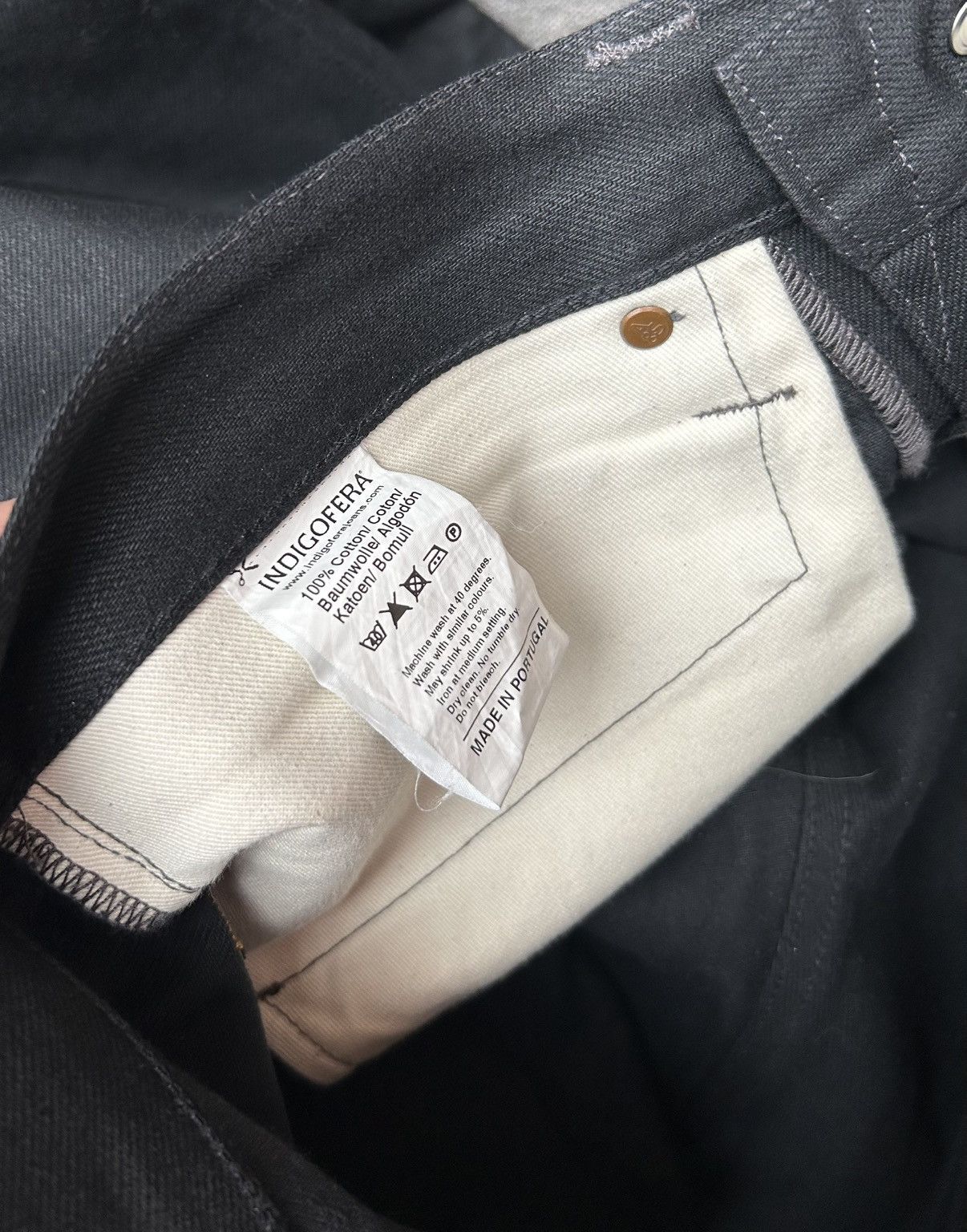 Indigofera Indigofera Ray Gunpowder Black 14Oz Selvage Denim Jeans Size US 31 - 14 Thumbnail