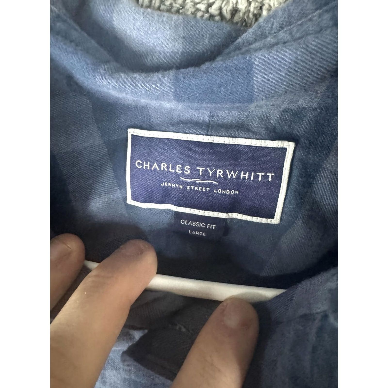 Charles Tyrwhitt Charles Tyrwhitt Shirt Mens Large Blue Check Gingham Button Down Classic Fit Size US L / EU 52-54 / 3 - 6 Thumbnail
